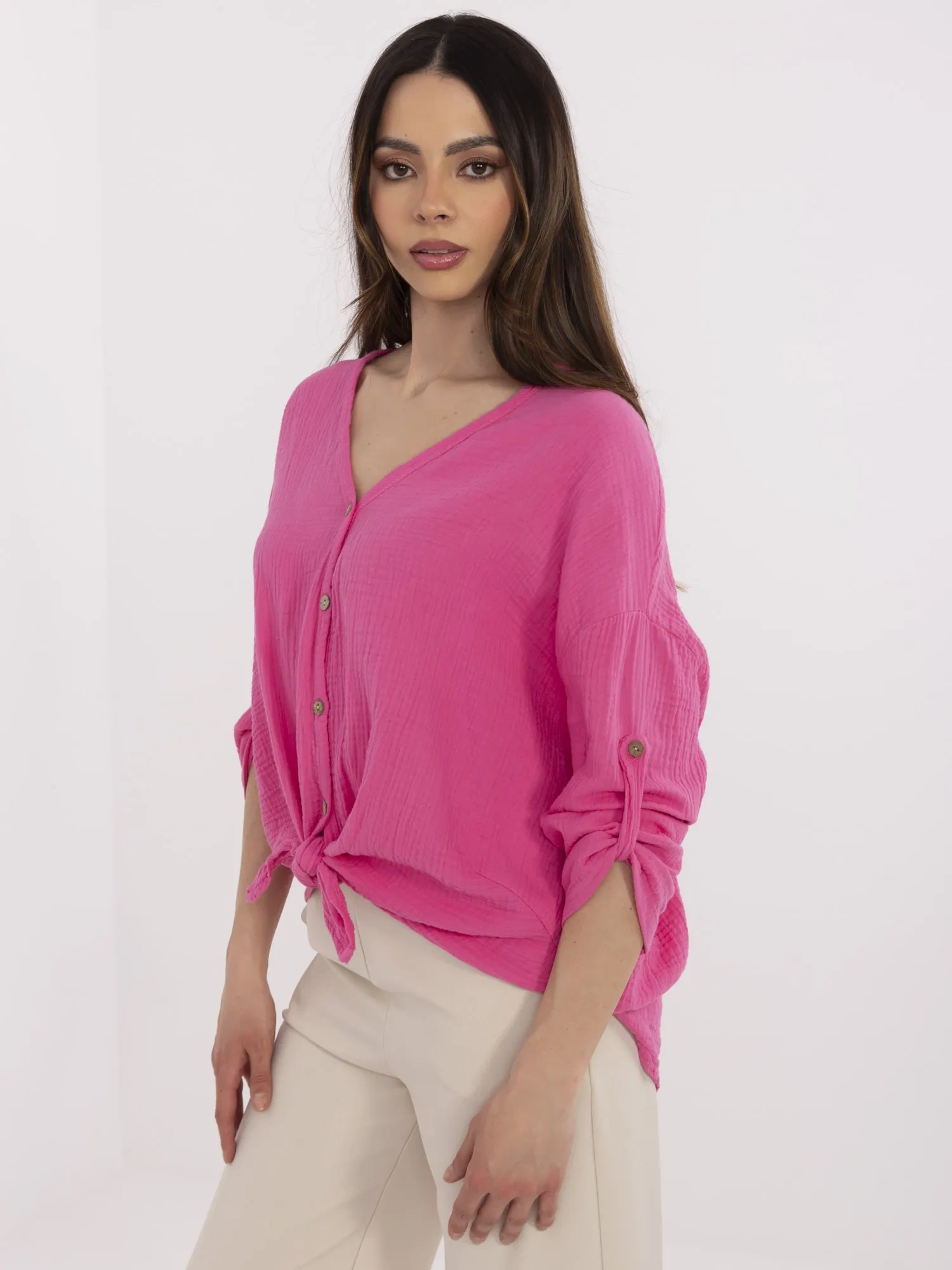 Camasa Dama Bumbac, ITALY MODA, Roz - imagine 3