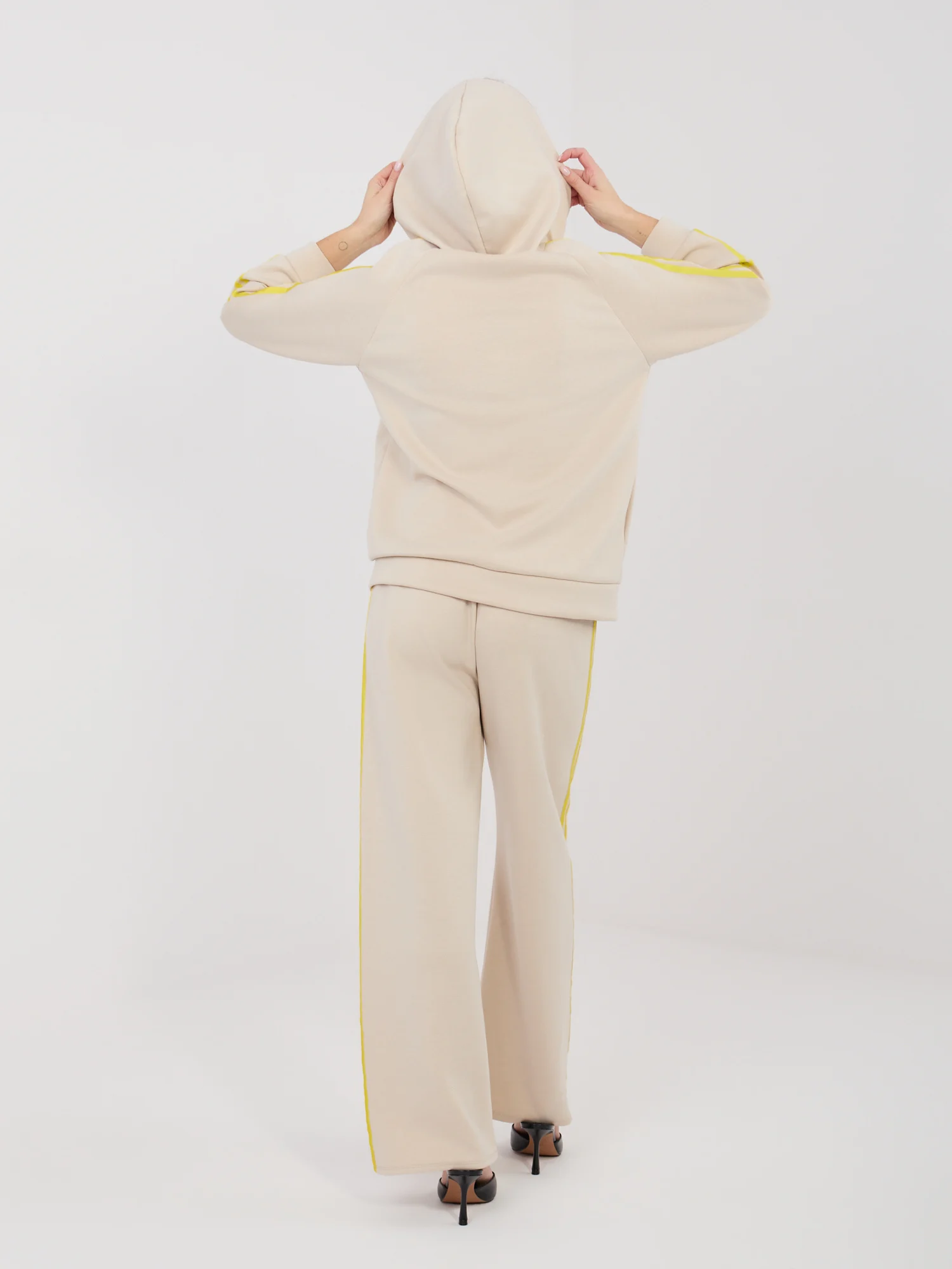 Compleu Dama Maneca lunga, Larga, RUE PARIS, Bej Casual - imagine 4