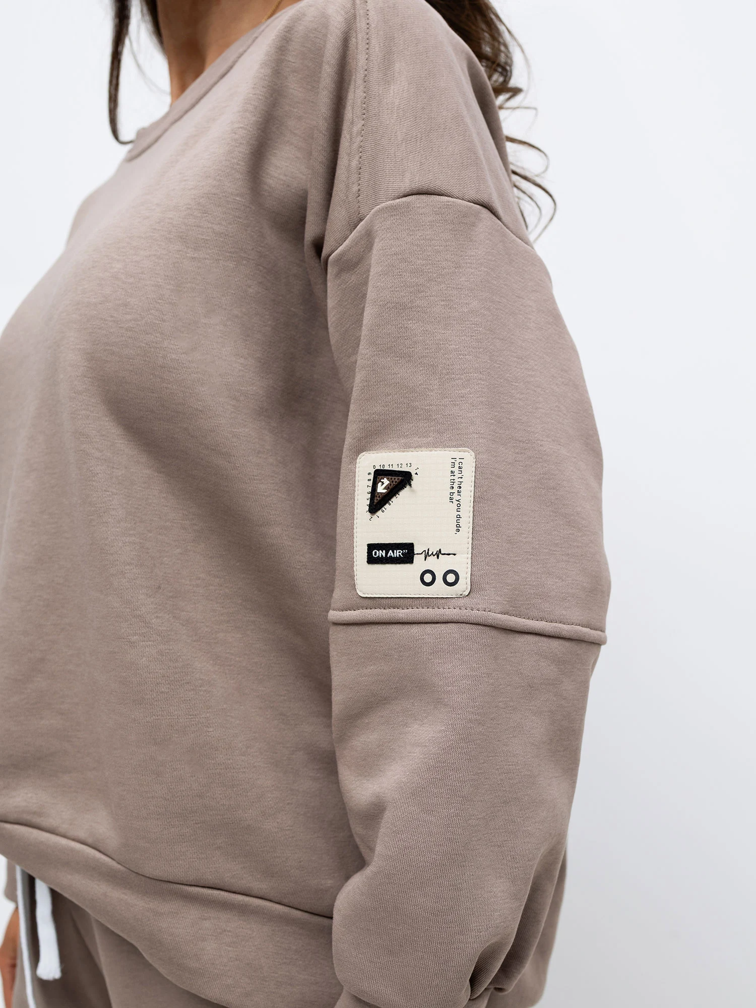 Compleu Dama Maneca lunga, Mansete elastice, RUE PARIS, Bej - imagine 3