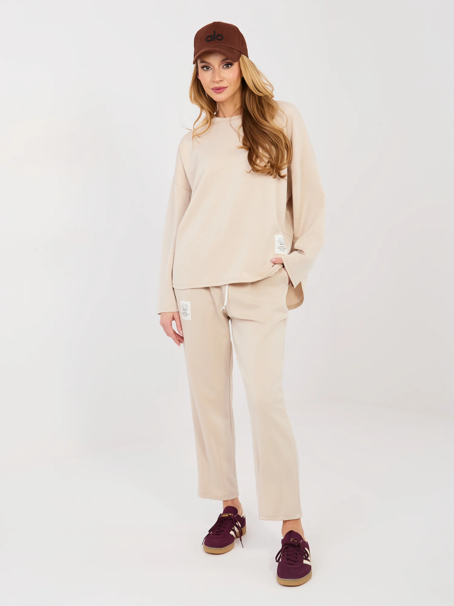 Compleu Dama Maneca lunga, Conica, RUE PARIS, Bej Casual - imagine 5