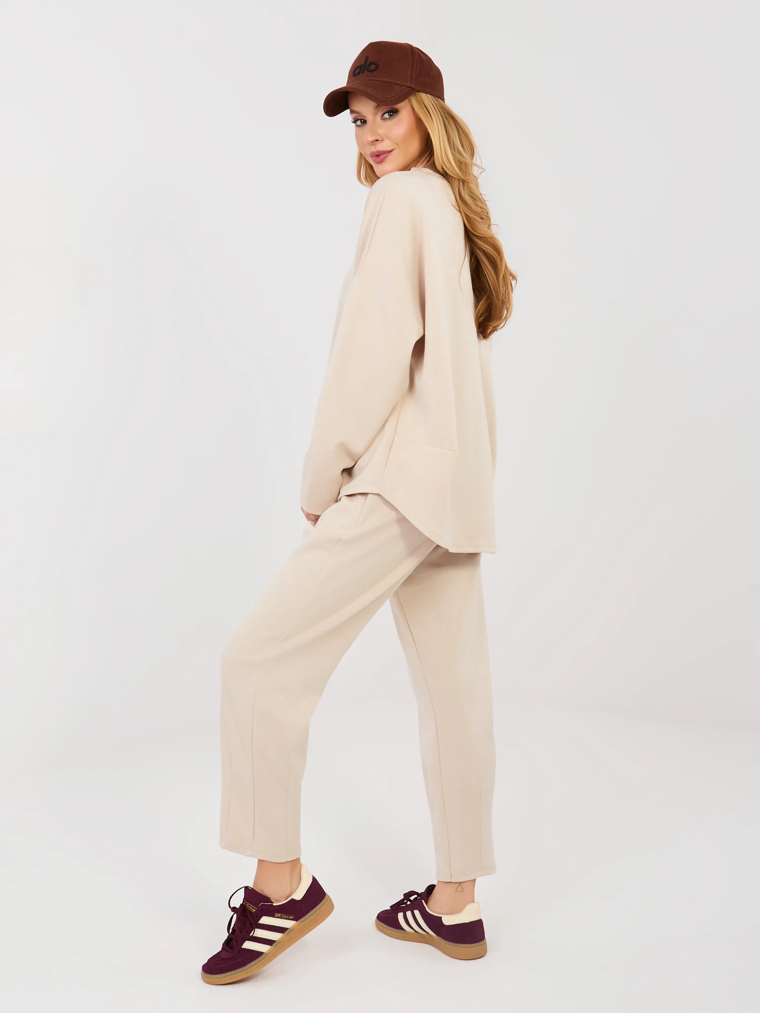 Compleu Dama Maneca lunga, Conica, RUE PARIS, Bej Casual - imagine 3