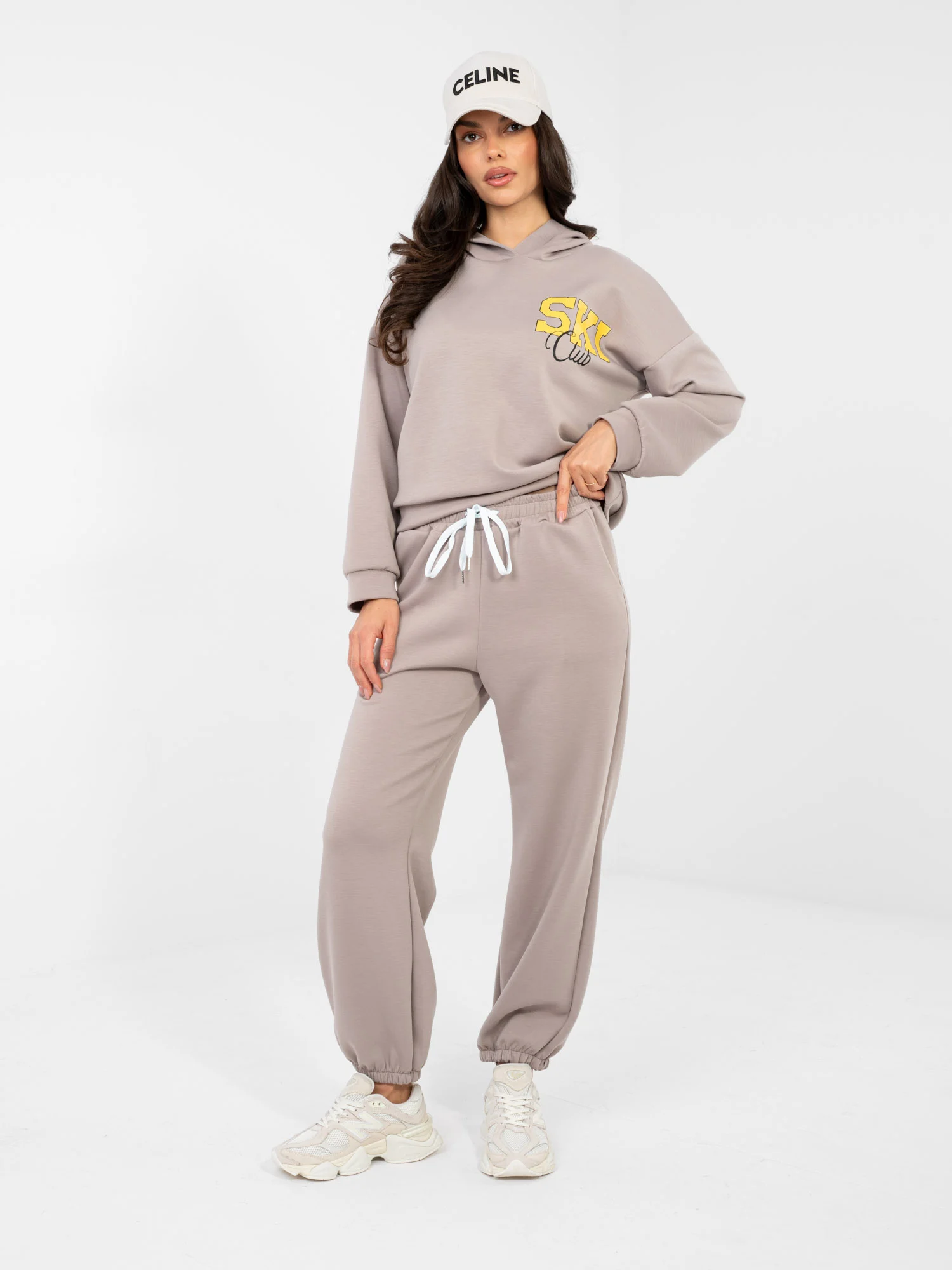 Compleu Dama Maneca lunga, Mansete elastice, RUE PARIS, Bej - imagine 5