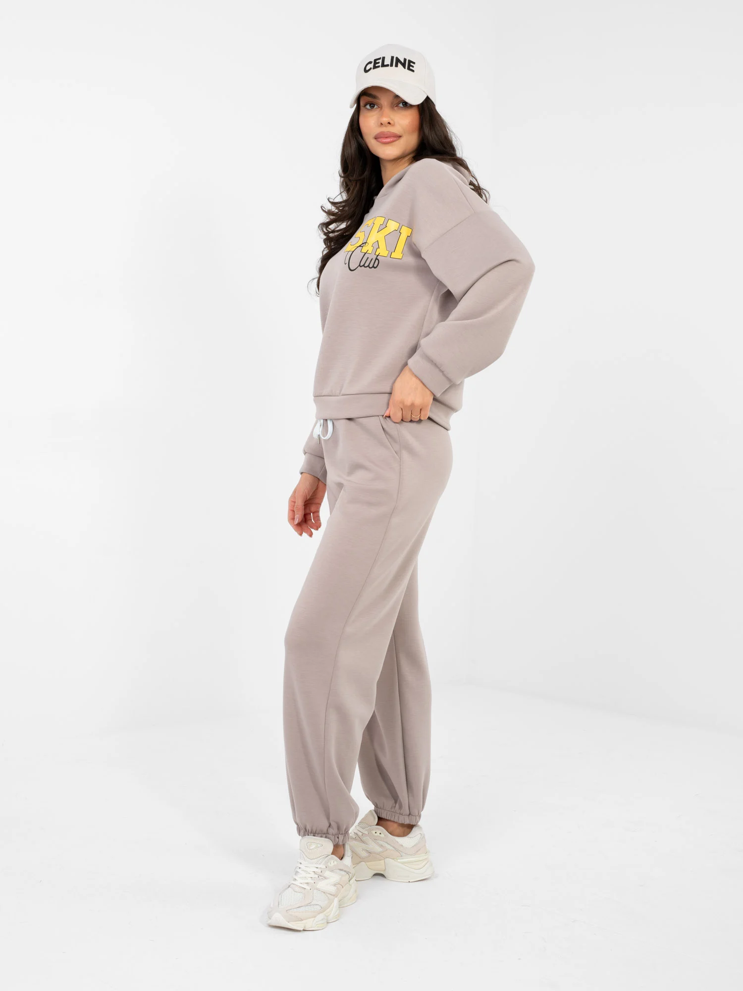 Compleu Dama Maneca lunga, Mansete elastice, RUE PARIS, Bej - imagine 3