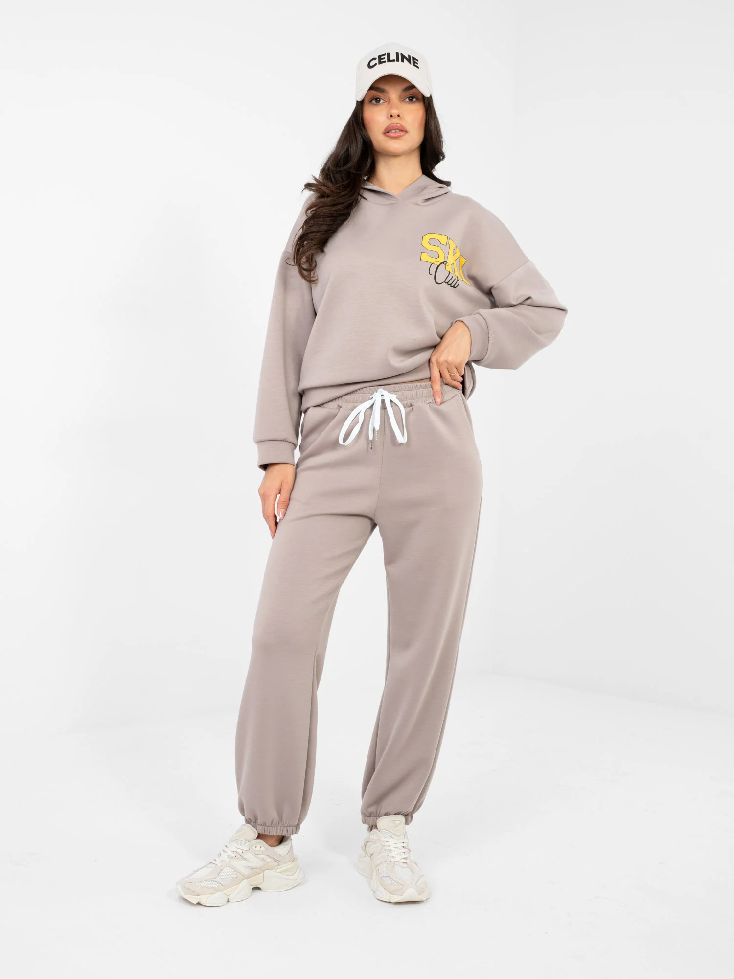 Compleu Dama Maneca lunga, Mansete elastice, RUE PARIS, Bej - imagine 6