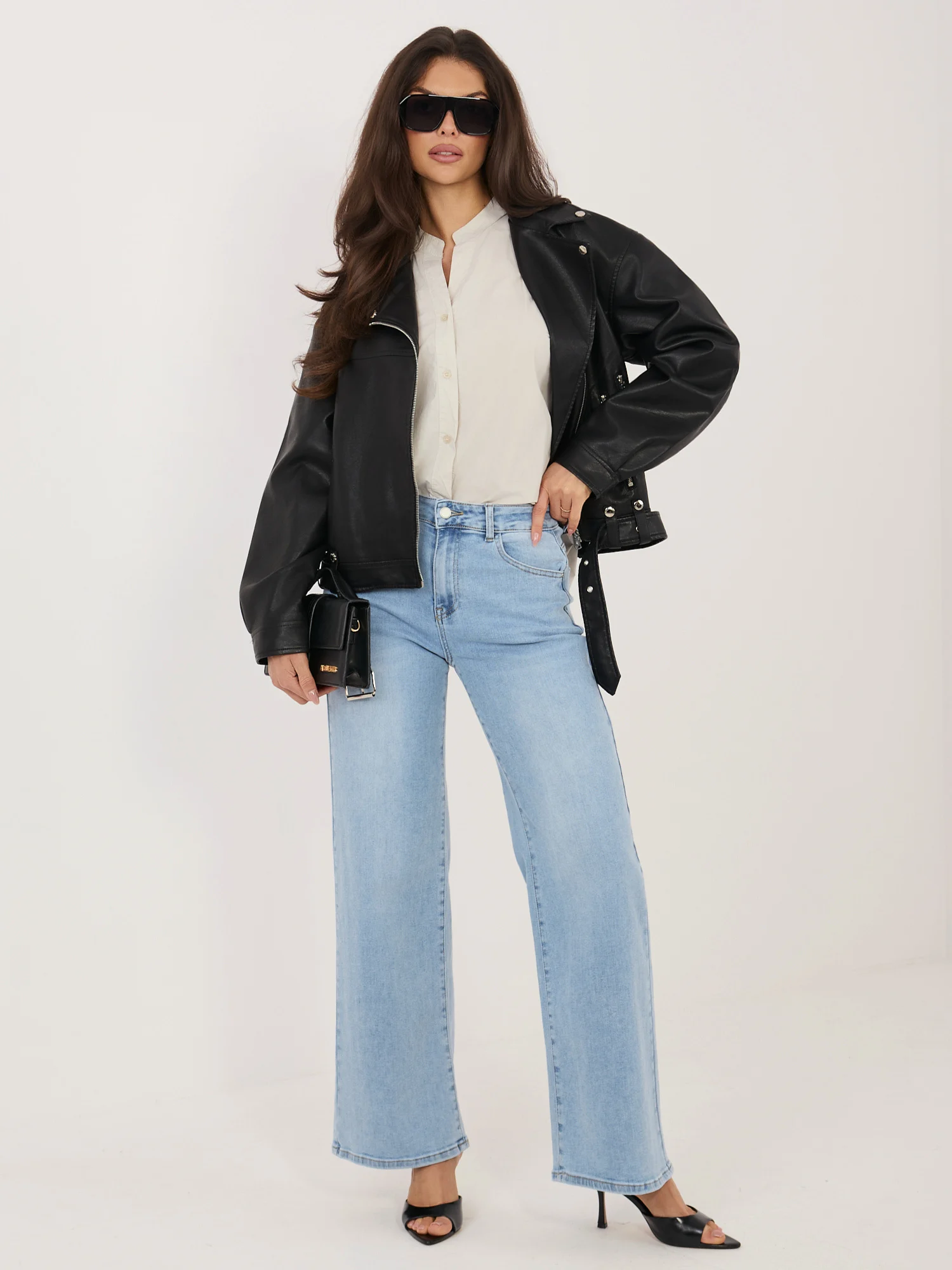 Camasa Dama Mini, Decolteu in V, Maya, Bej Eleganta Office - imagine 5