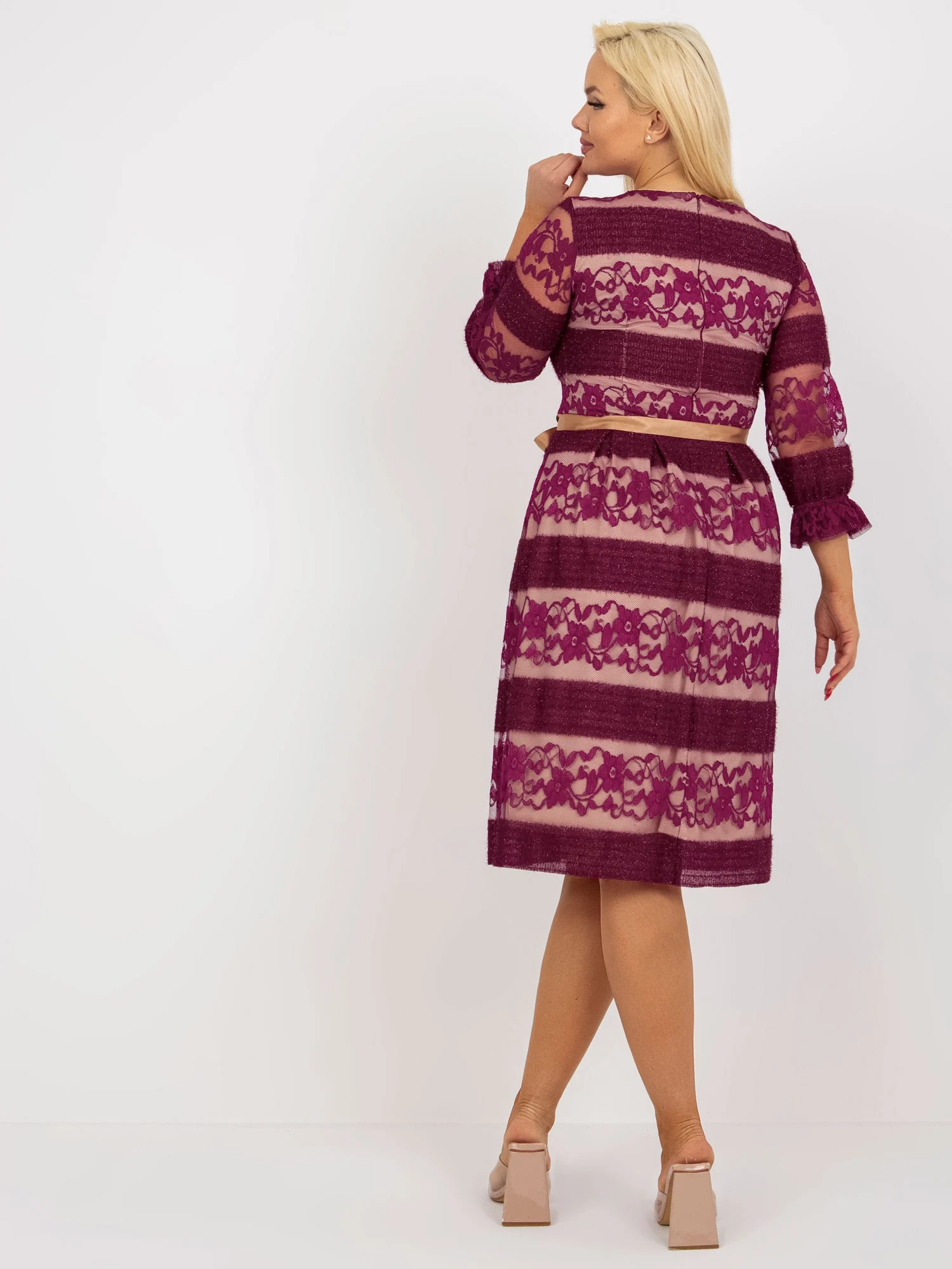 Rochie Dama Maxi, Dantela, LAKERTA, Mov de Sarbatori - imagine 5