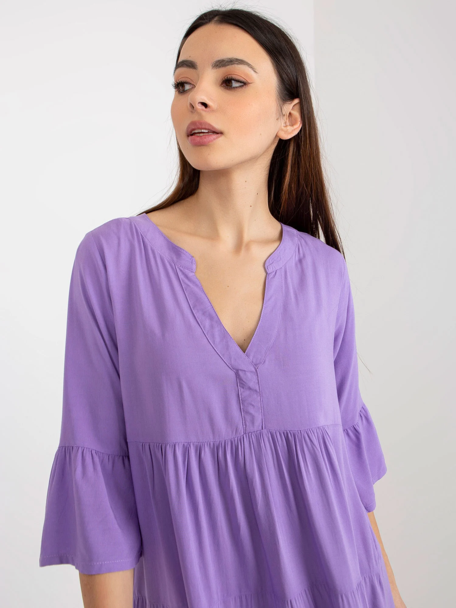 Rochie Dama Maneca 3/4, Oversize, Sublevel, Mov de Vara - Image 6