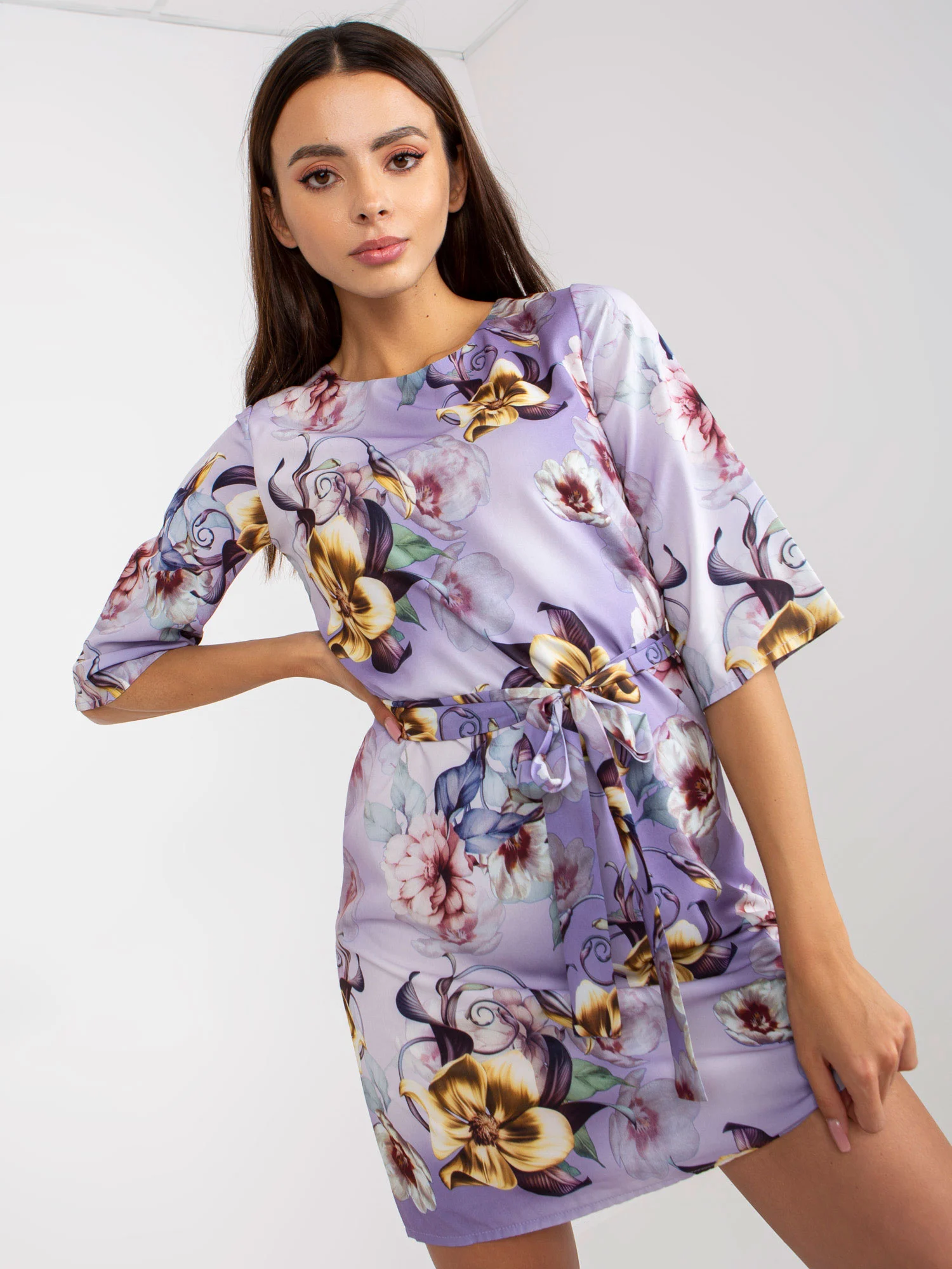 Rochie Dama Mini, Floral, LAKERTA, Mov de Sarbatori - imagine 5