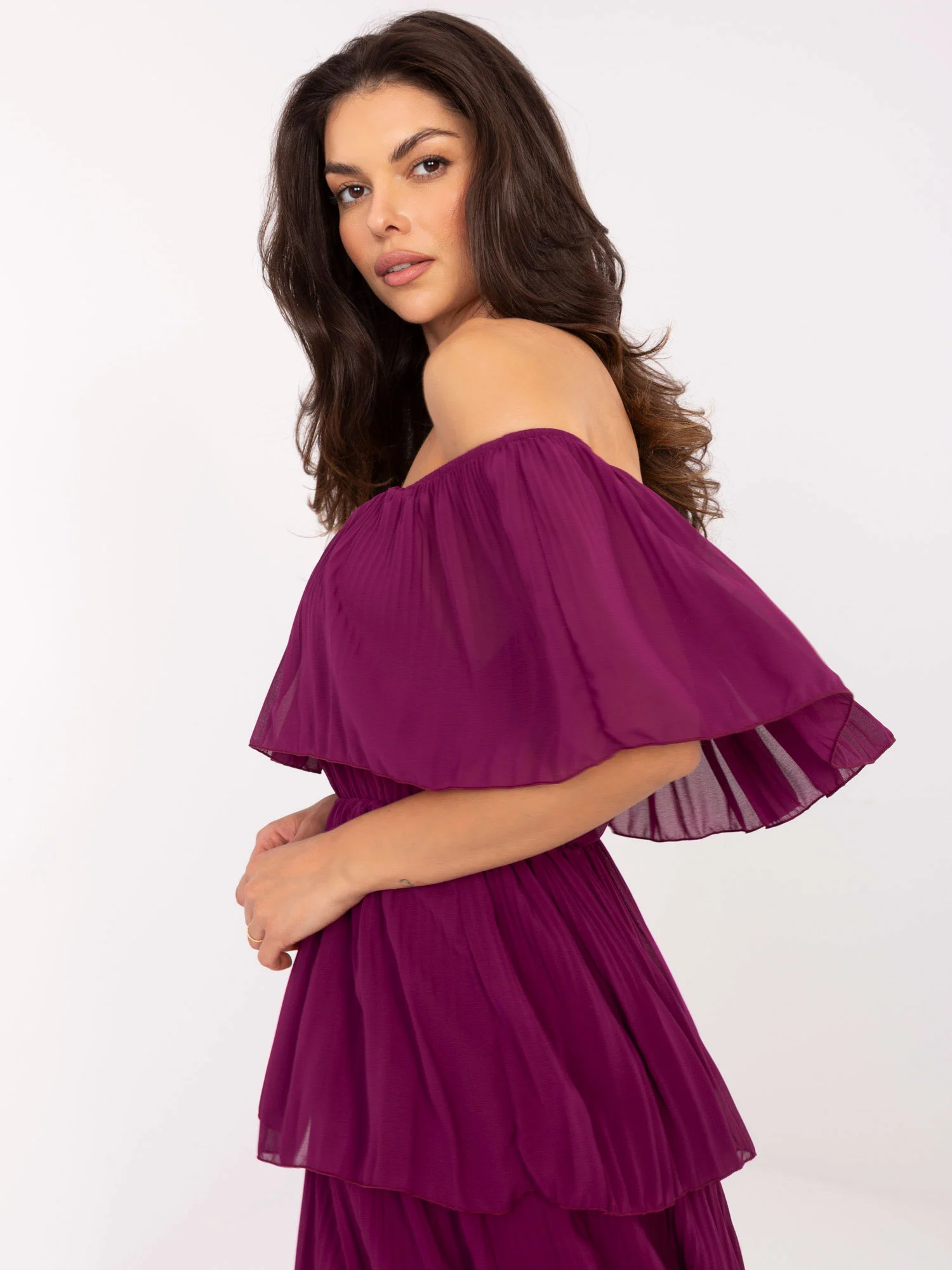 Rochie Dama Fara maneci, Lejera, Och Bella, Mov de Vara - imagine 5