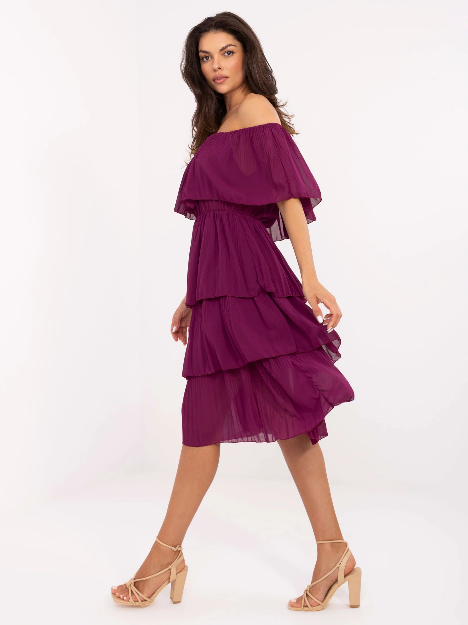 Rochie Dama Fara maneci, Lejera, Och Bella, Mov de Vara - imagine 3
