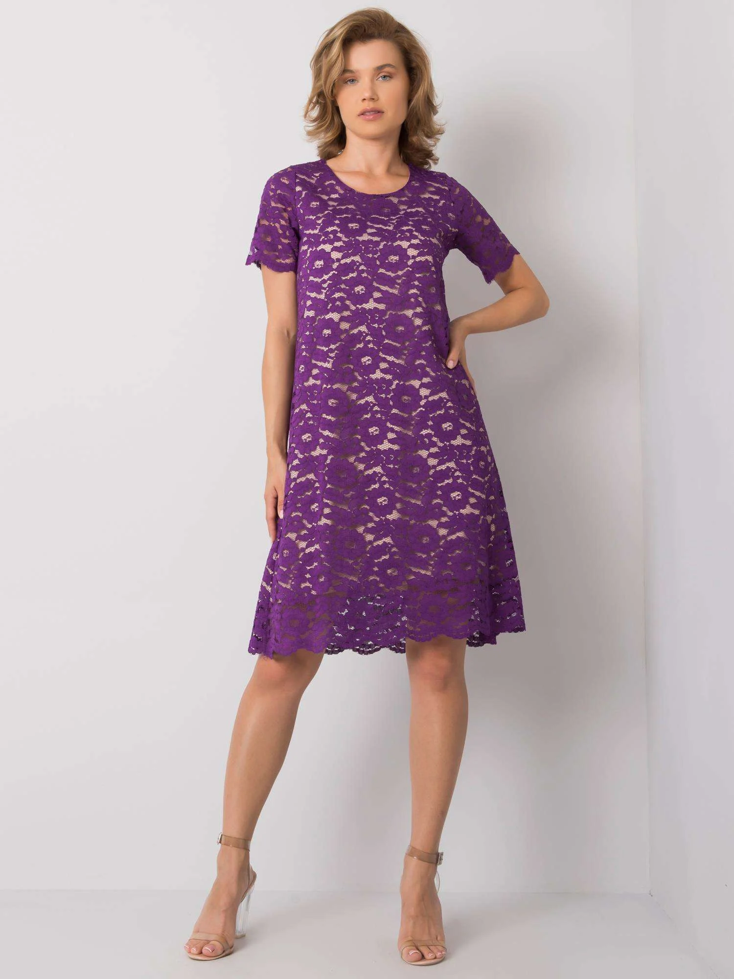 Rochie Dama Mini, Imprimat, LAKERTA, Mov de Ocazie Nunta - imagine 2