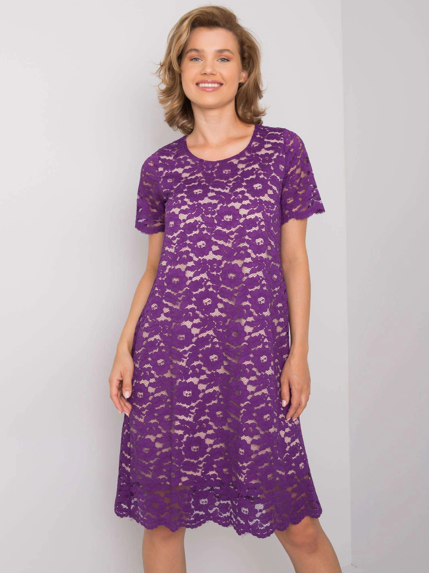 Rochie Dama Mini, Imprimat, LAKERTA, Mov de Ocazie Nunta - imagine 5