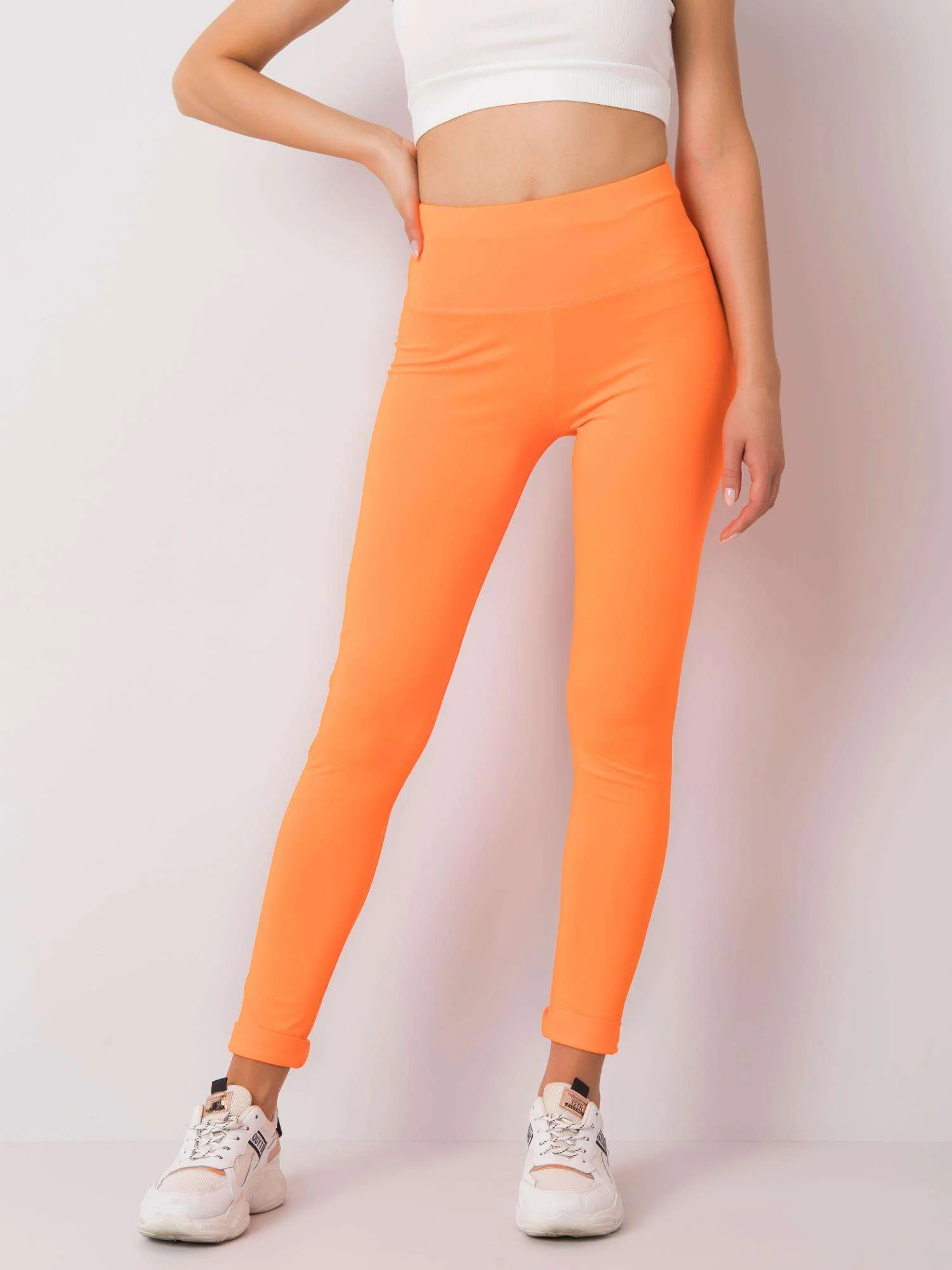Colanti Dama Lunga, Sport, ex moda, Portocaliu Casual - imagine 4