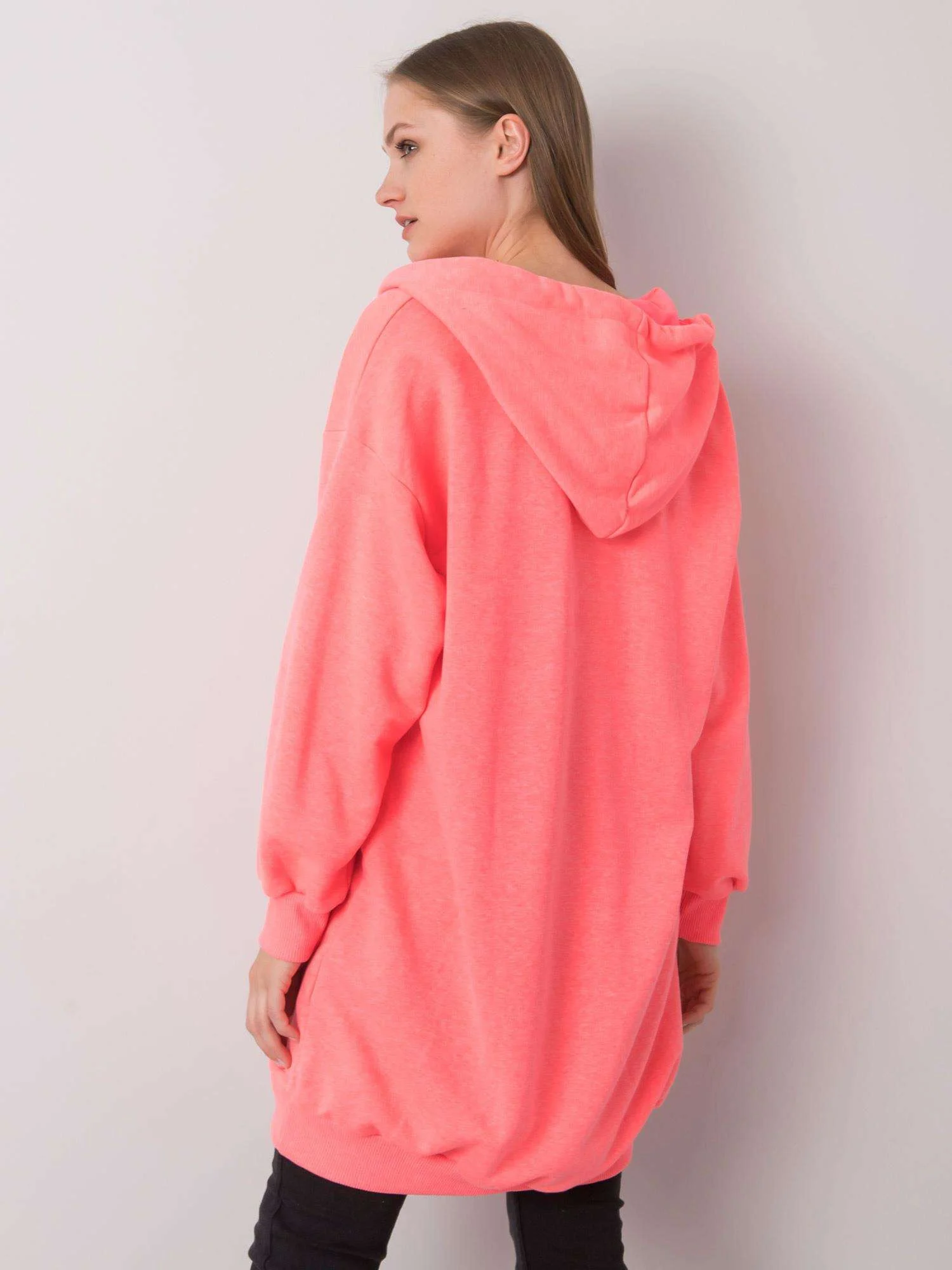Hanorac Dama Maneca lunga, Decolteu in V, ex moda, Roz Casual - imagine 4