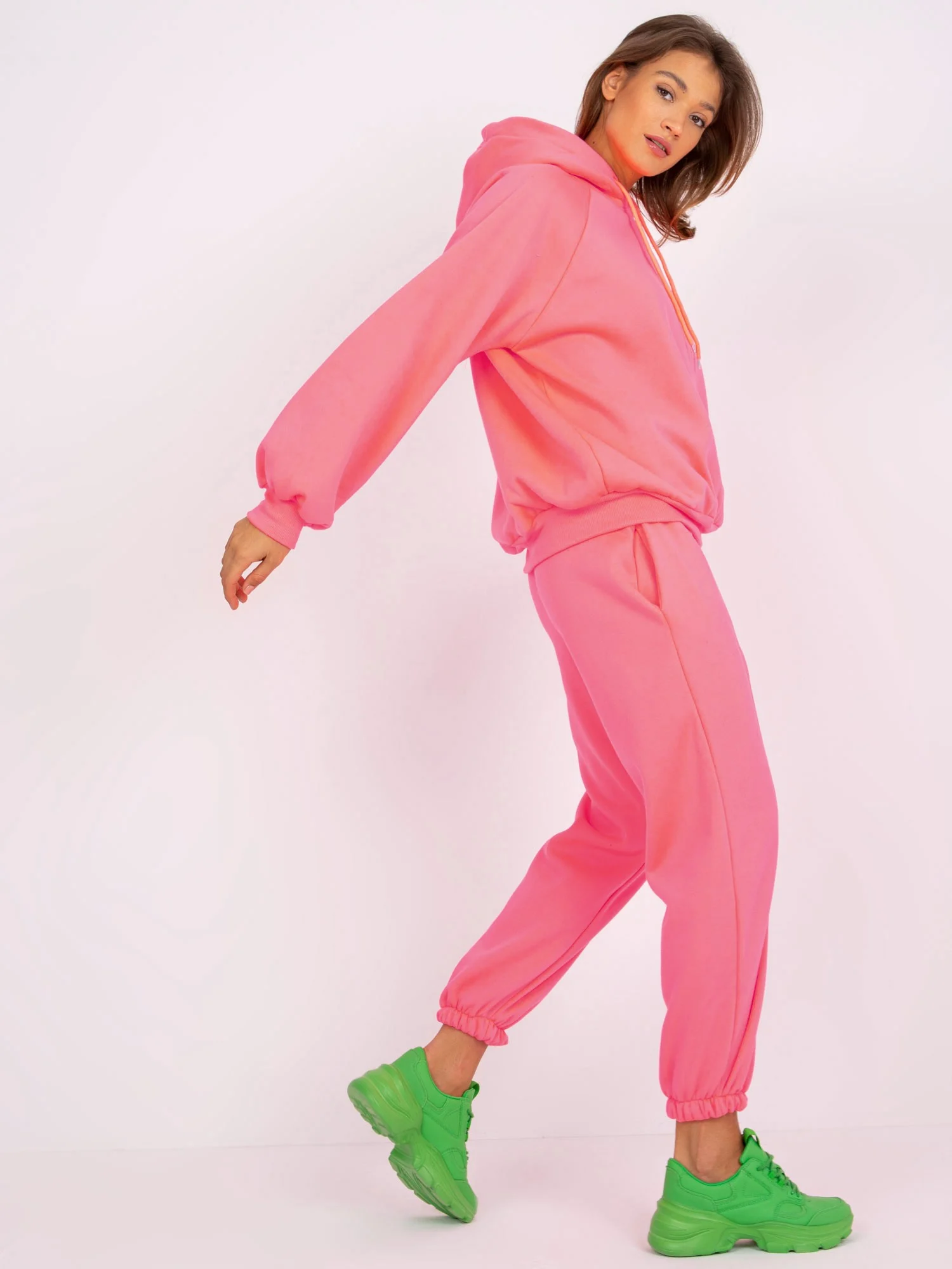 Compleu Dama Maneca lunga, Mansete elastice, ex moda, Roz Casual - imagine 6