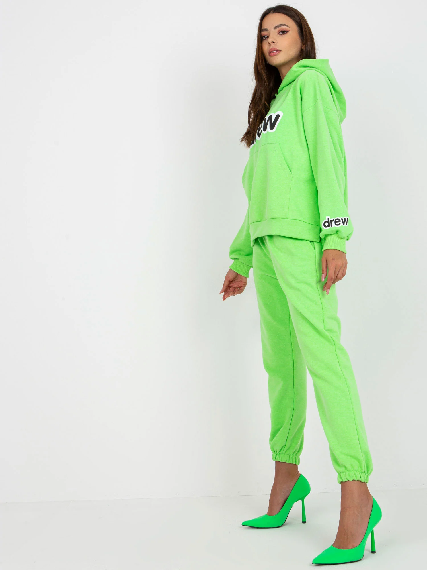 Compleu Dama Maneca lunga, Imprimat, ex moda, Verde Casual - Image 2