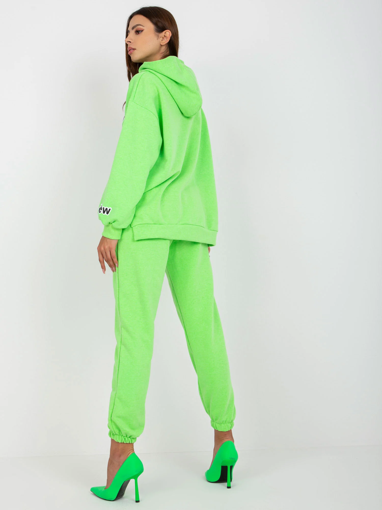 Compleu Dama Maneca lunga, Imprimat, ex moda, Verde Casual - Image 4