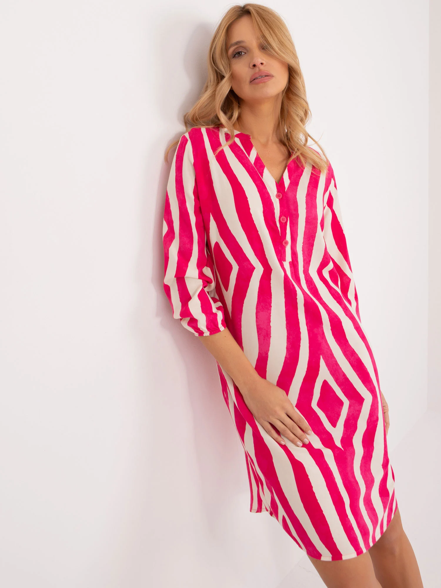 Rochie Dama Maxi, Dungi, Sublevel, Fucsia de Vara - Image 5