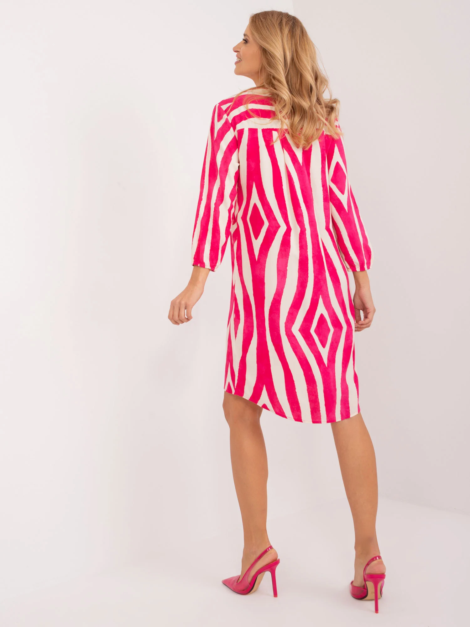 Rochie Dama Maxi, Dungi, Sublevel, Fucsia de Vara - Image 3