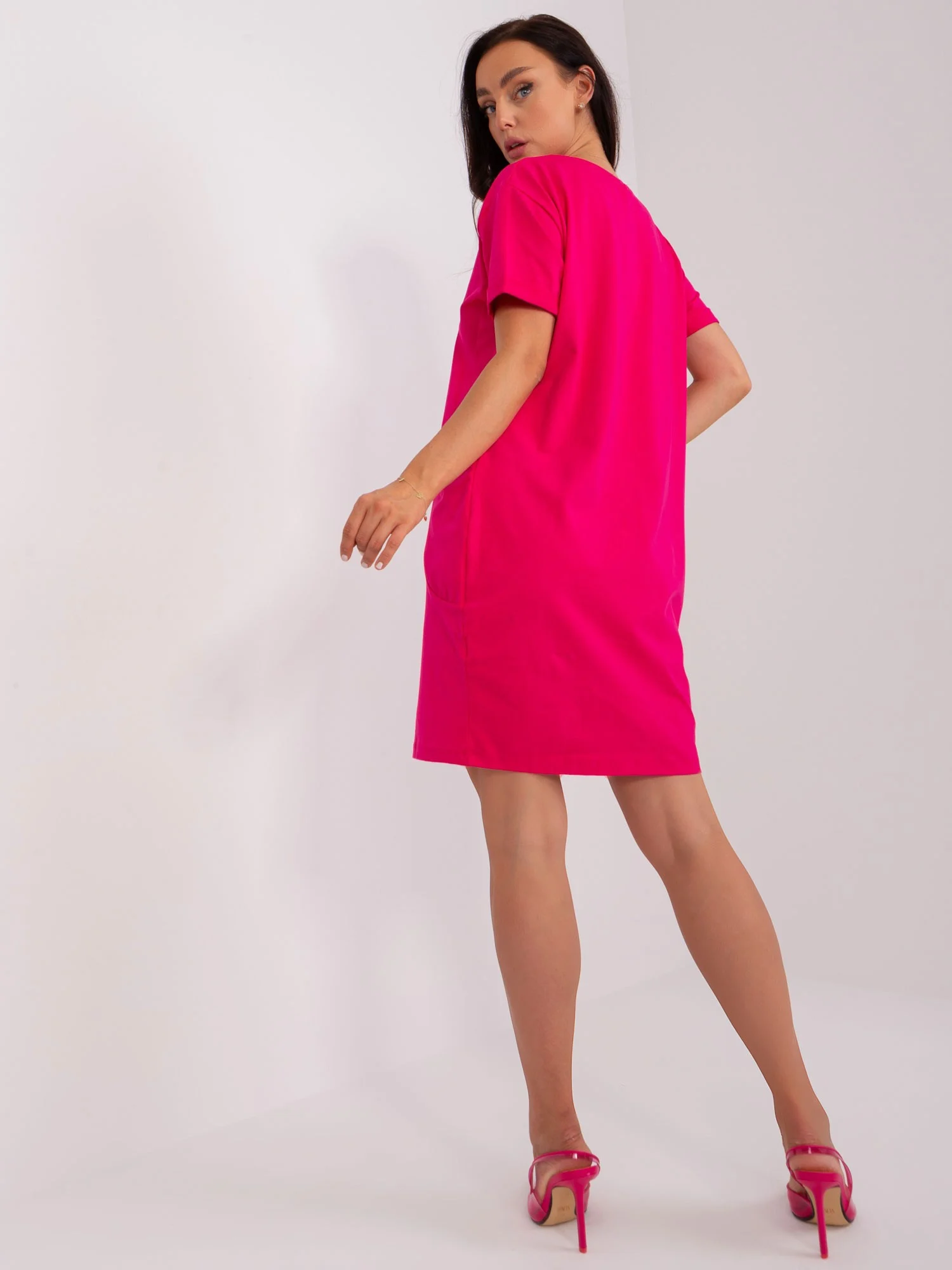 Rochie Dama Mini, Rochie dreapta, RUE PARIS, Fucsia de Vara - imagine 2
