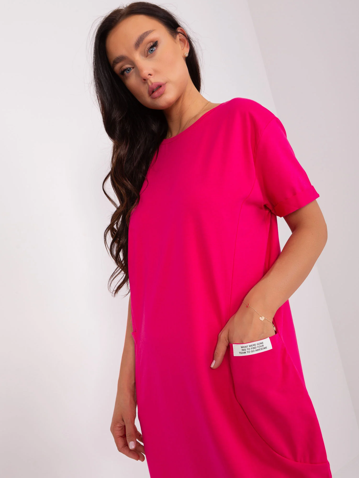 Rochie Dama Mini, Rochie dreapta, RUE PARIS, Fucsia de Vara - imagine 5