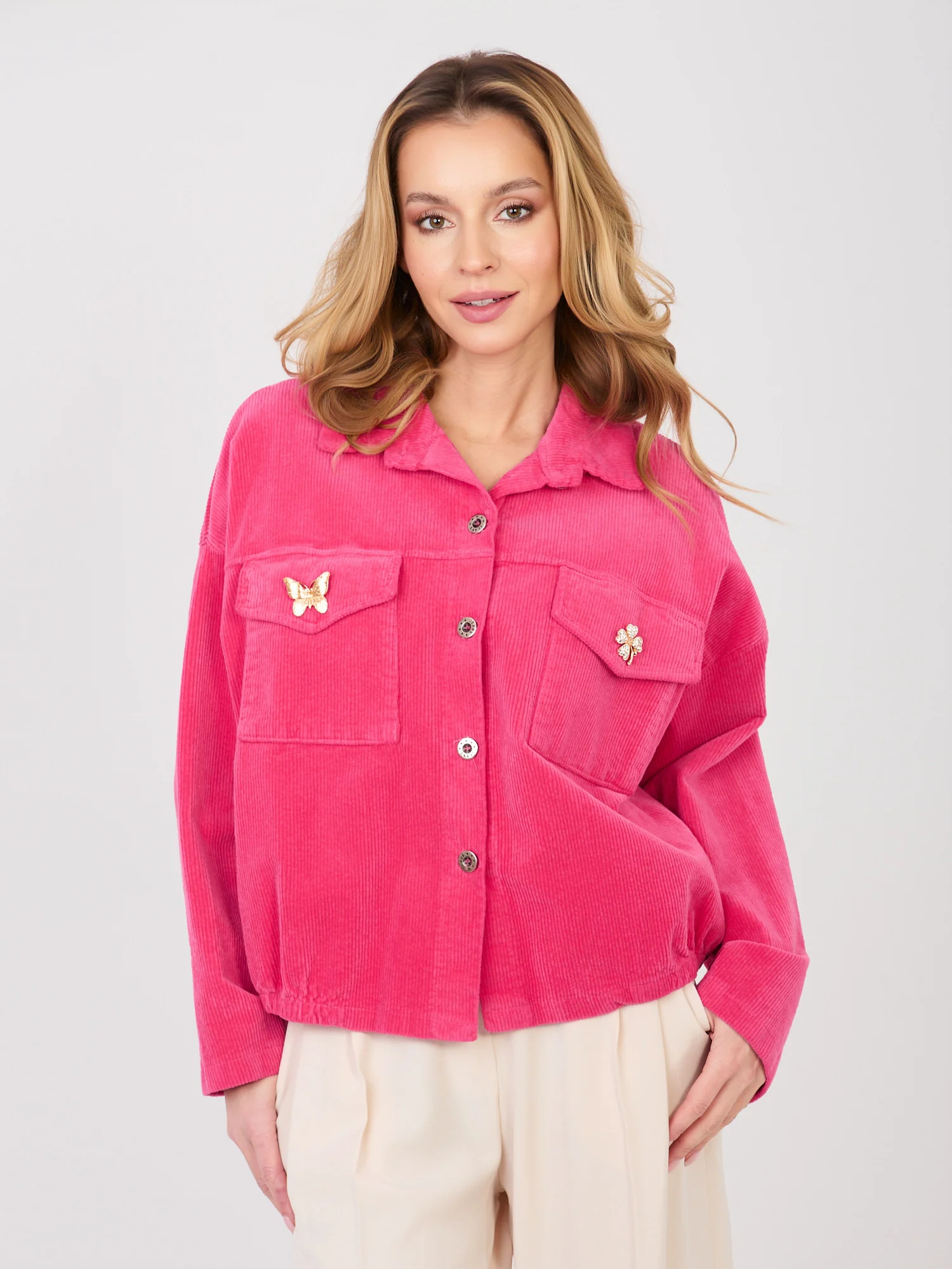 Jacheta Dama Mini, Guler inalt, RUE PARIS, Fucsia de Vara - imagine 5