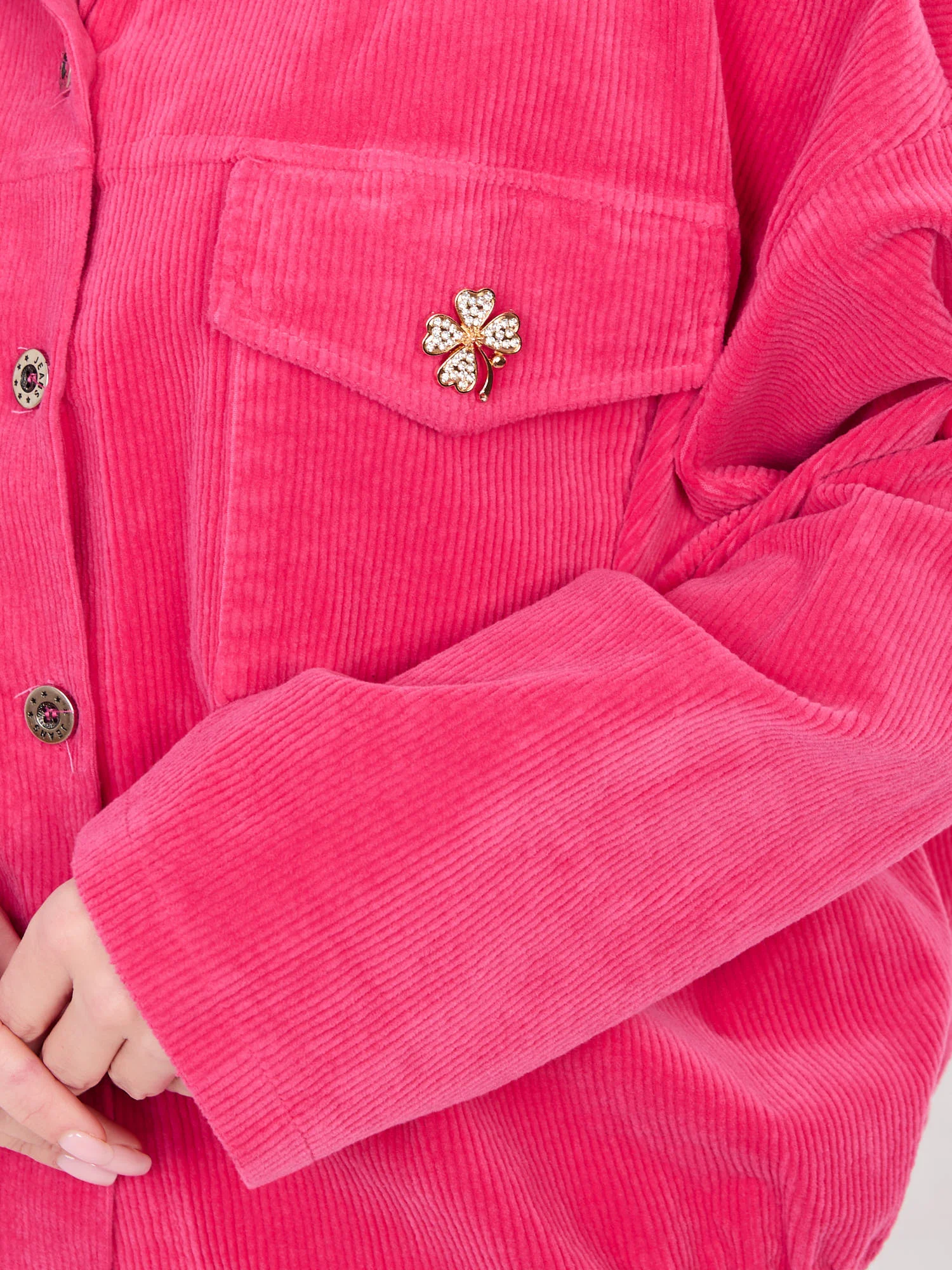 Jacheta Dama Mini, Guler inalt, RUE PARIS, Fucsia de Vara - imagine 6
