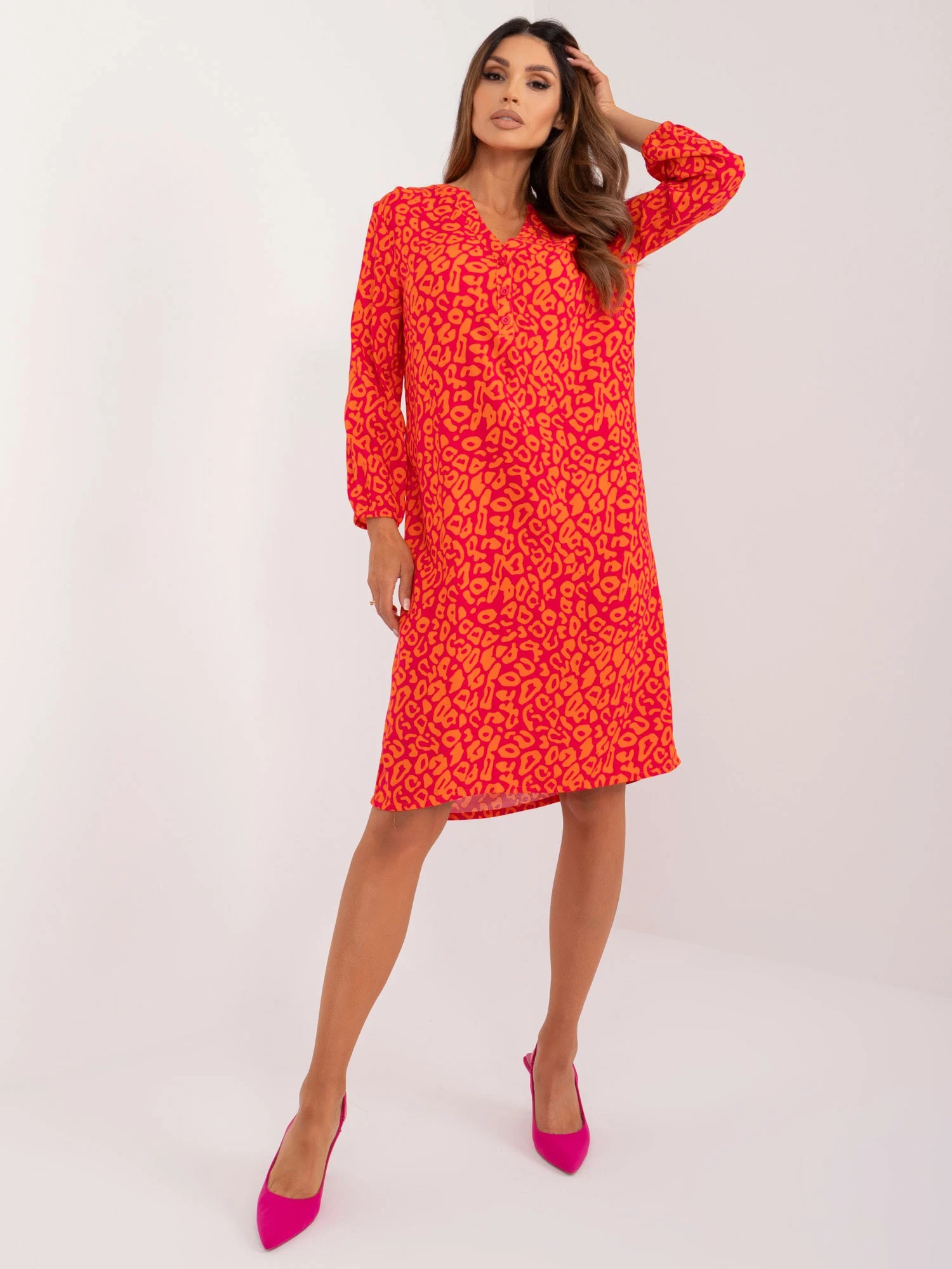 Rochie Dama Midi, Animal print, Sublevel, Fucsia de Vara - Image 5