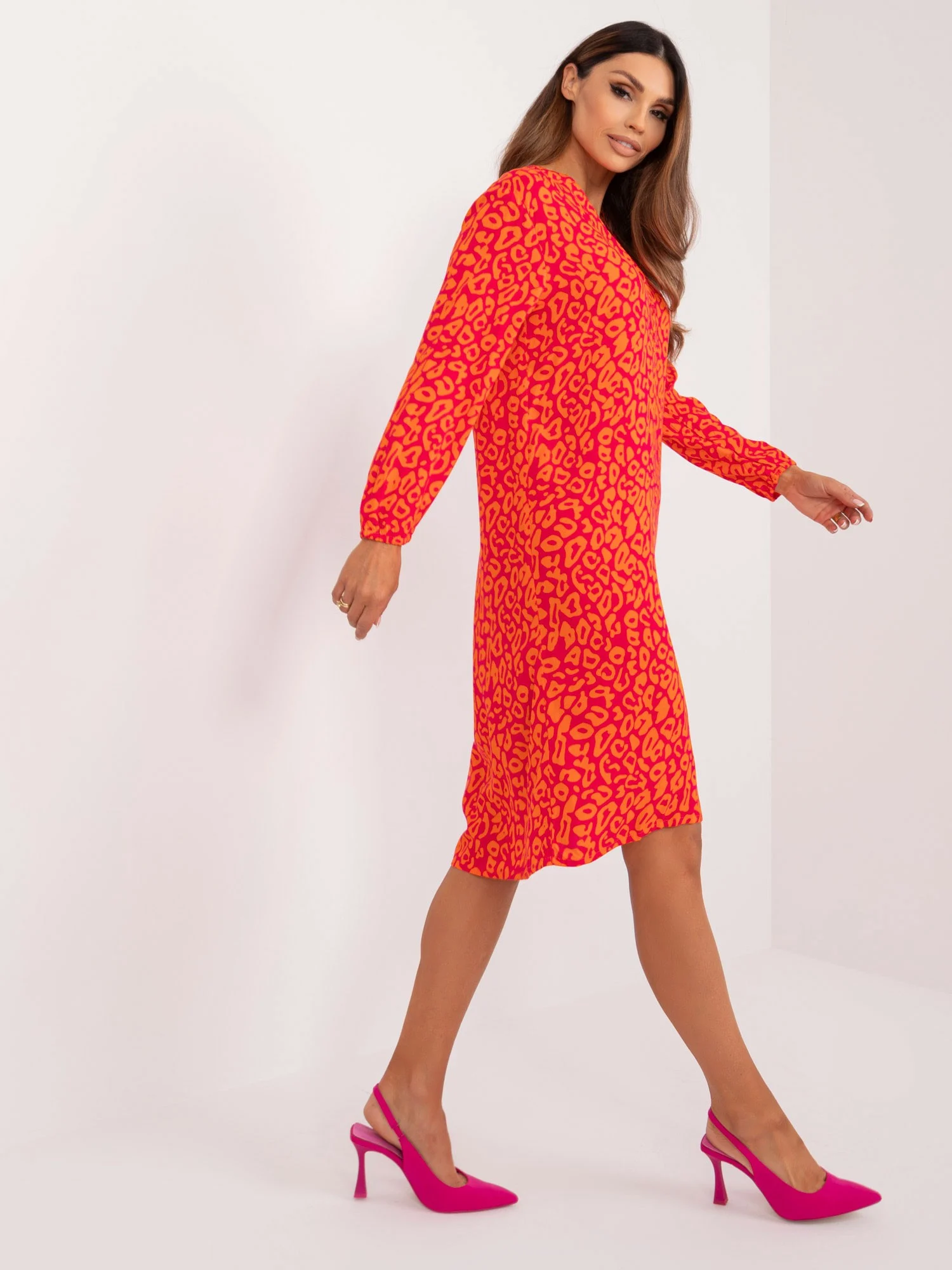 Rochie Dama Midi, Animal print, Sublevel, Fucsia de Vara - Image 4