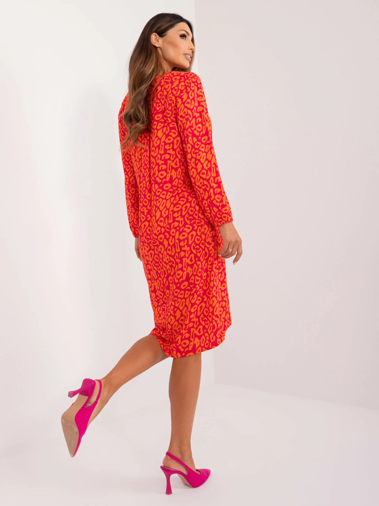 Rochie Dama Midi, Animal print, Sublevel, Fucsia de Vara - Image 2