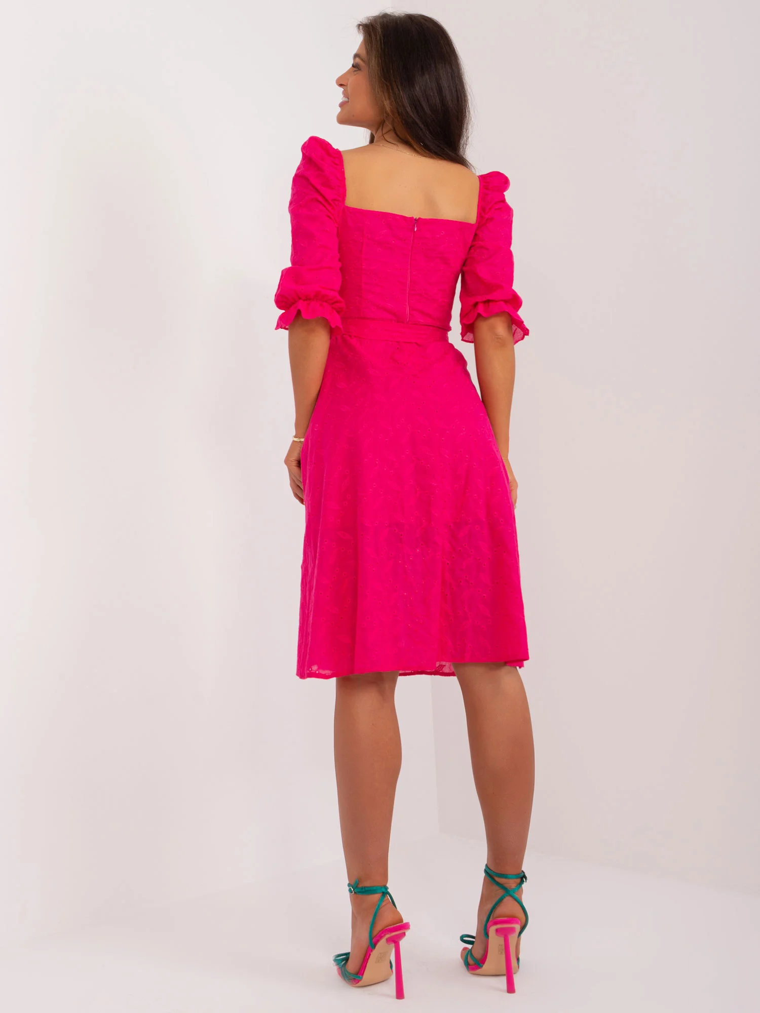 Rochie Dama Midi, Lejera, LAKERTA, Fucsia de Vara - imagine 2