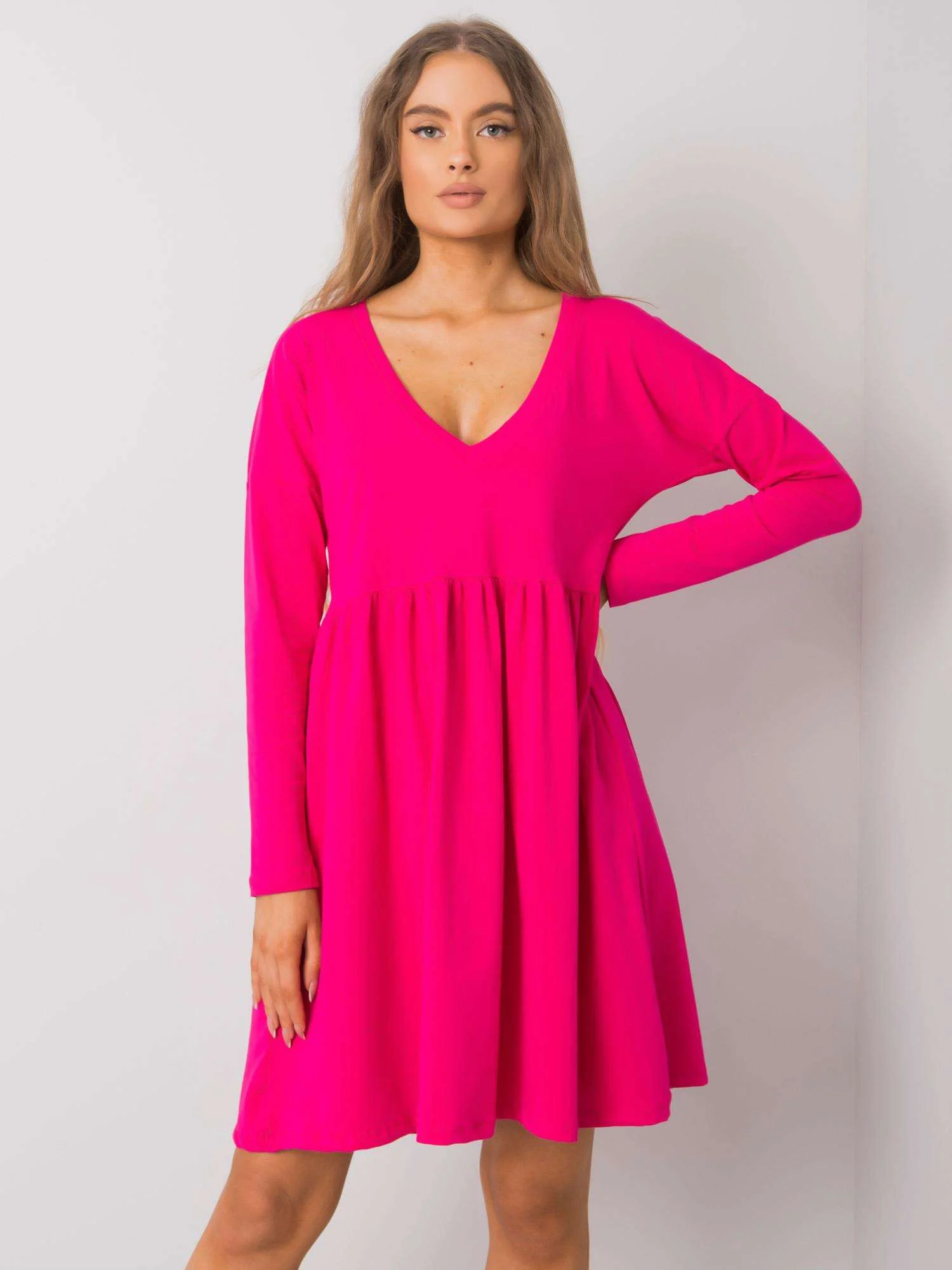 Rochie Dama Maxi, Lejera, RUE PARIS, Fucsia Eleganta Office - Image 2