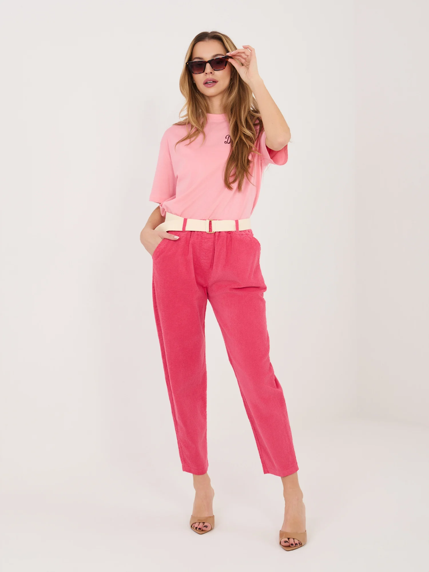 Pantaloni Dama 7/8, Conica, ITALY MODA, Fucsia Eleganta Office - imagine 6