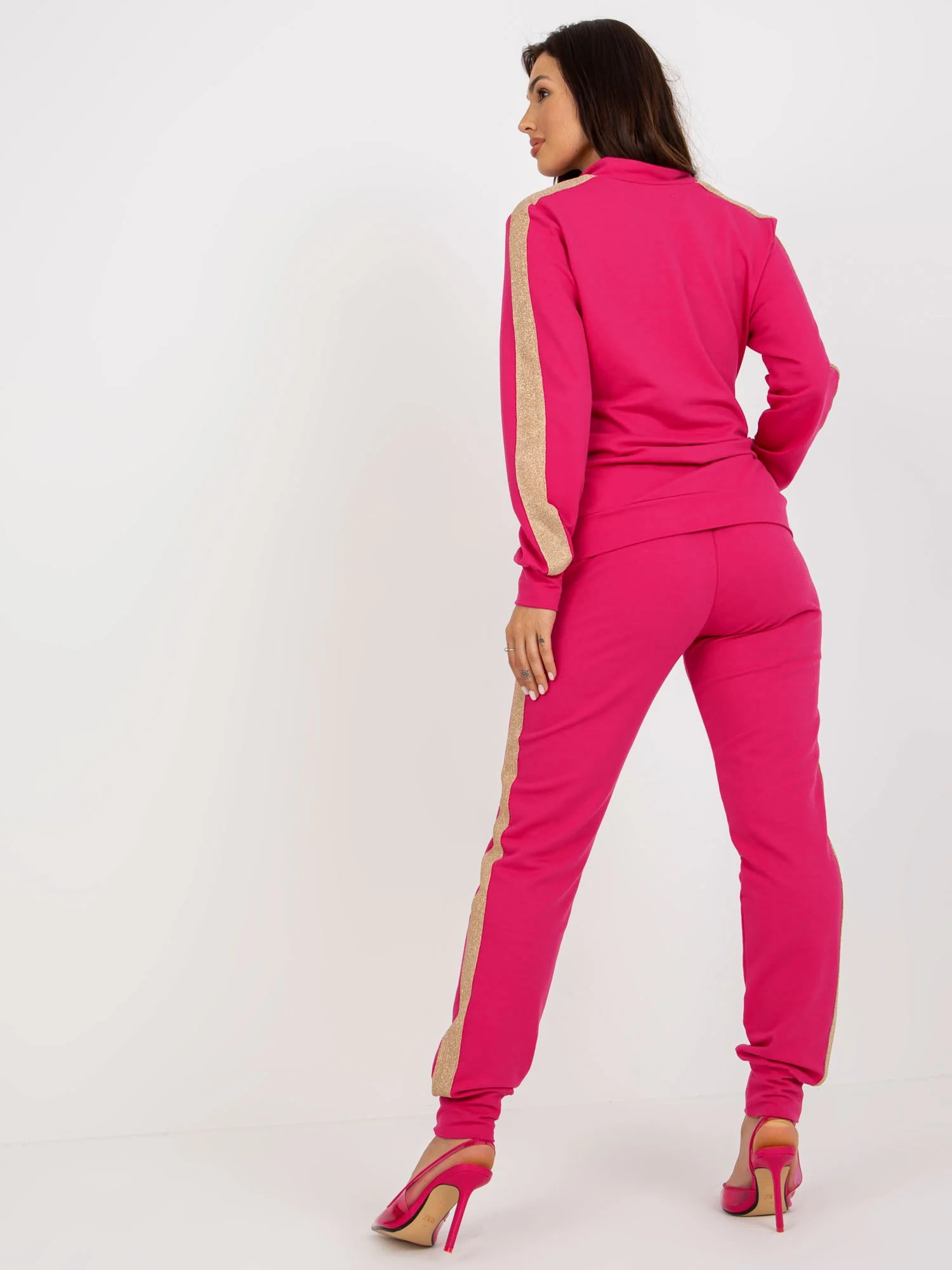 Compleu Dama Maneca lunga, Mansete elastice, LAKERTA, Fucsia Casual - imagine 4