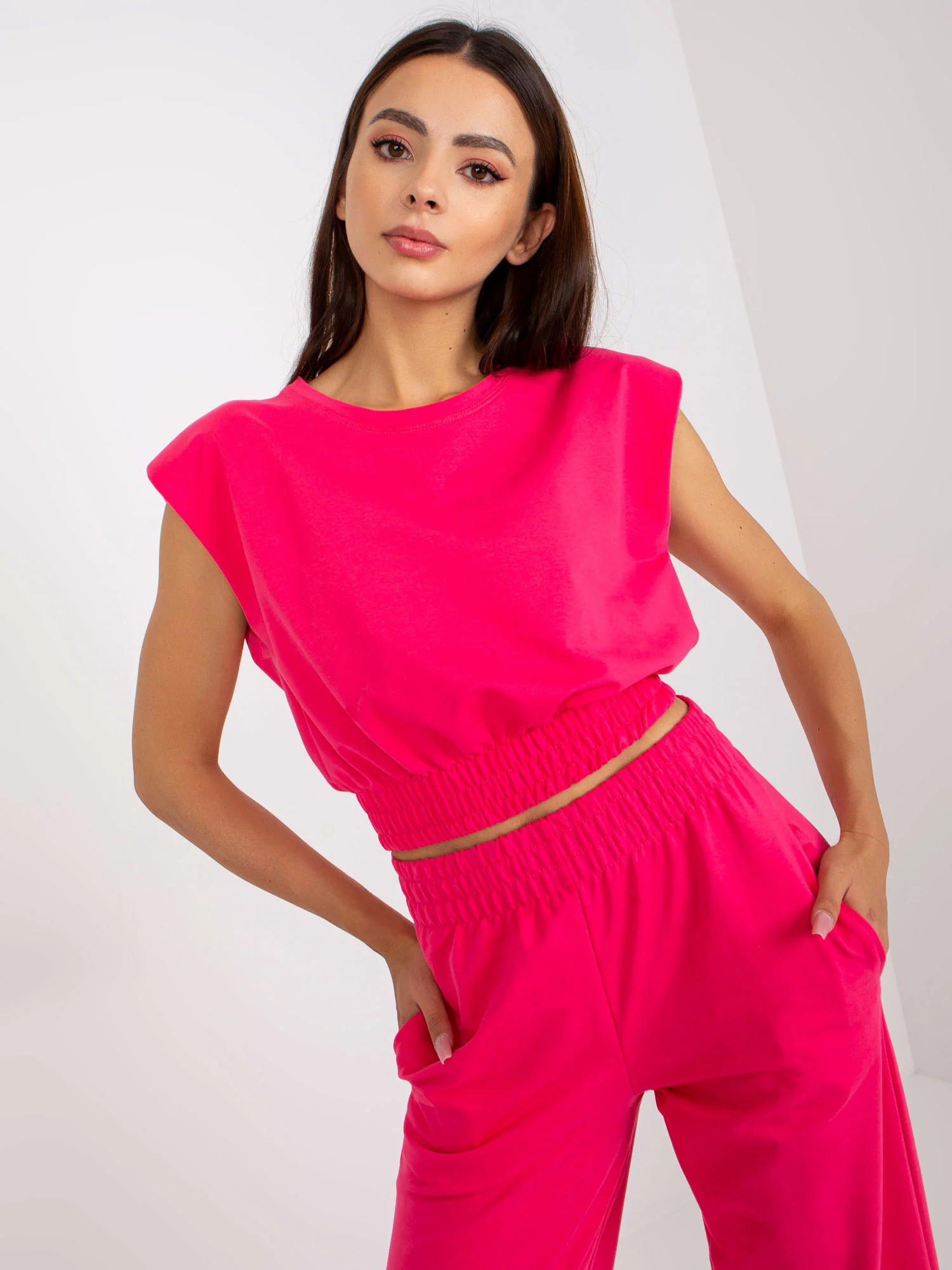 Compleu Dama Fara maneci, Larga, RUE PARIS, Fucsia Casual - imagine 5