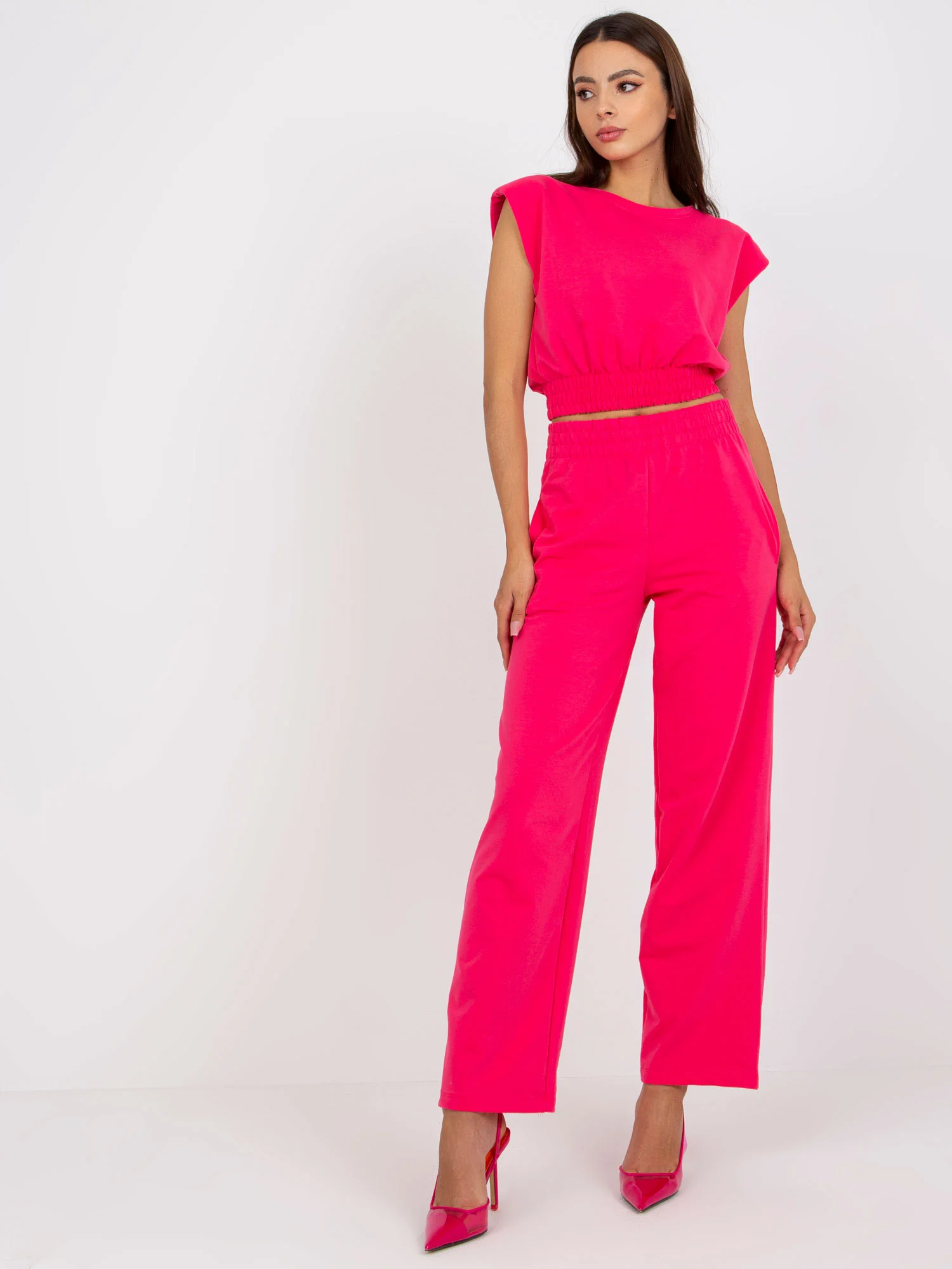 Compleu Dama Fara maneci, Larga, RUE PARIS, Fucsia Casual - imagine 7