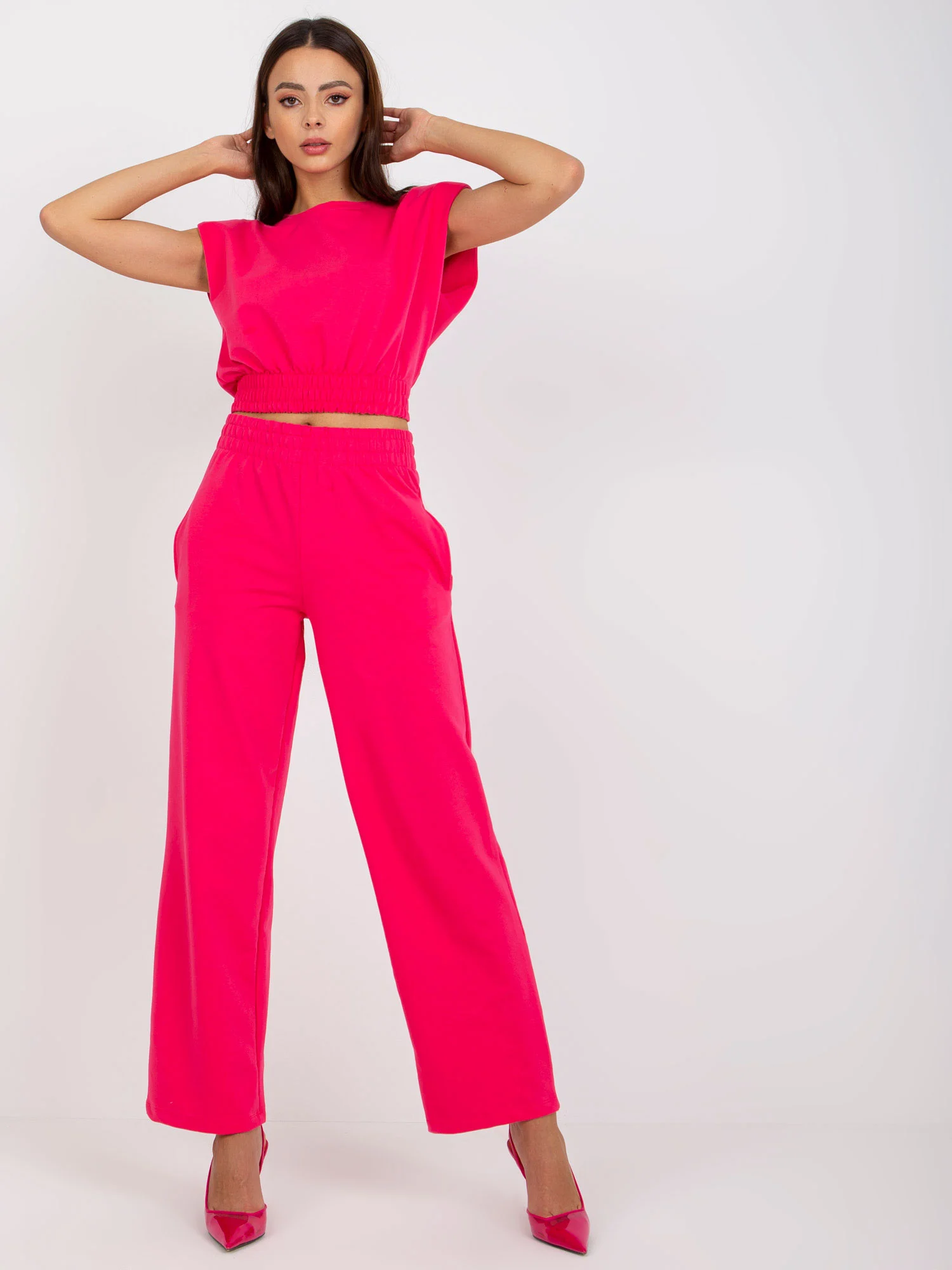 Compleu Dama Fara maneci, Larga, RUE PARIS, Fucsia Casual - imagine 3