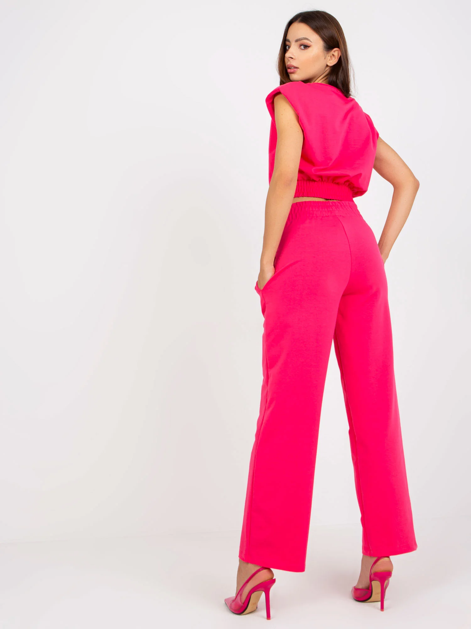 Compleu Dama Fara maneci, Larga, RUE PARIS, Fucsia Casual - imagine 2