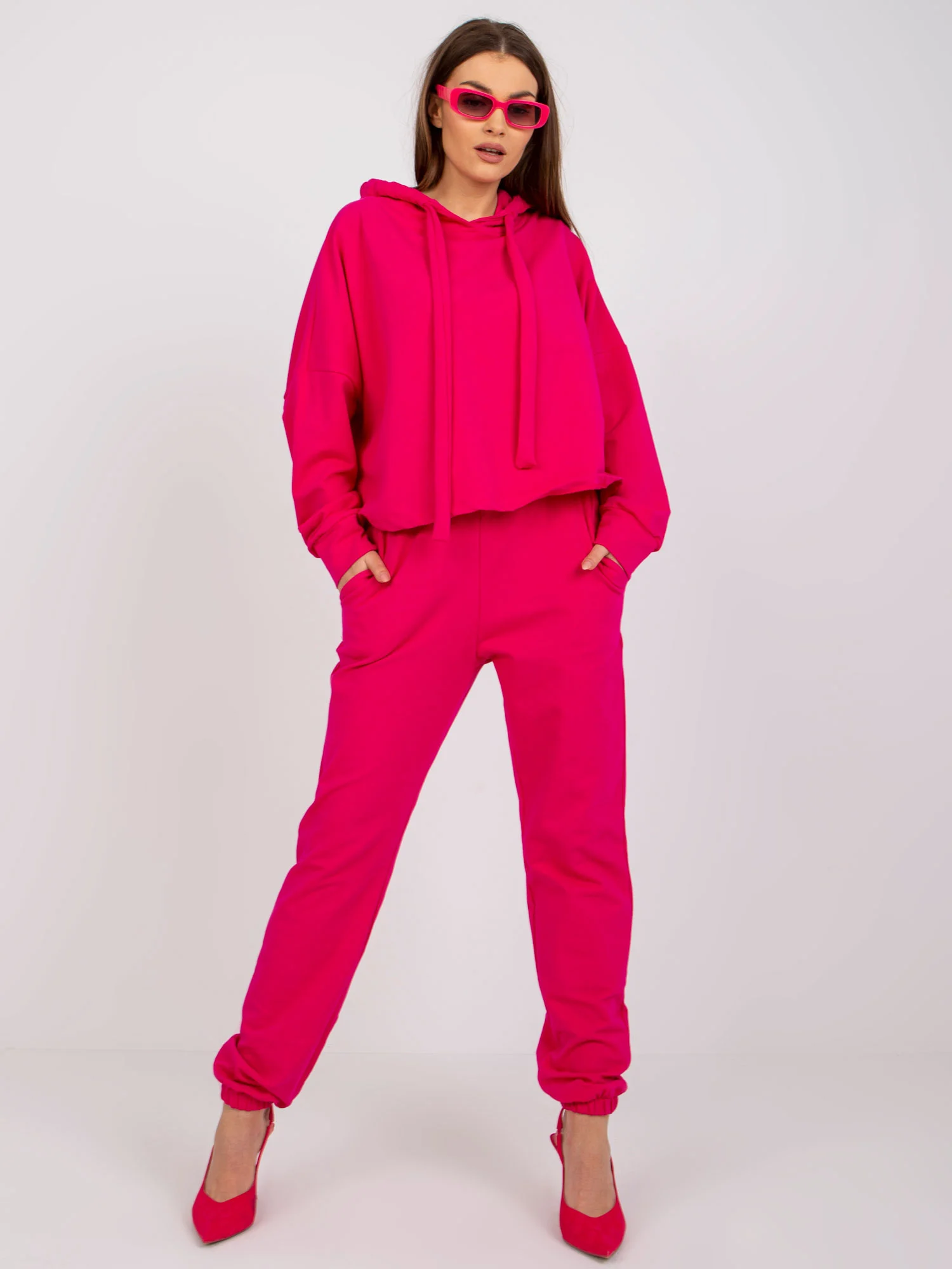 Compleu Dama Maneca lunga, Sport, RELEVANCE, Fucsia Casual - imagine 6