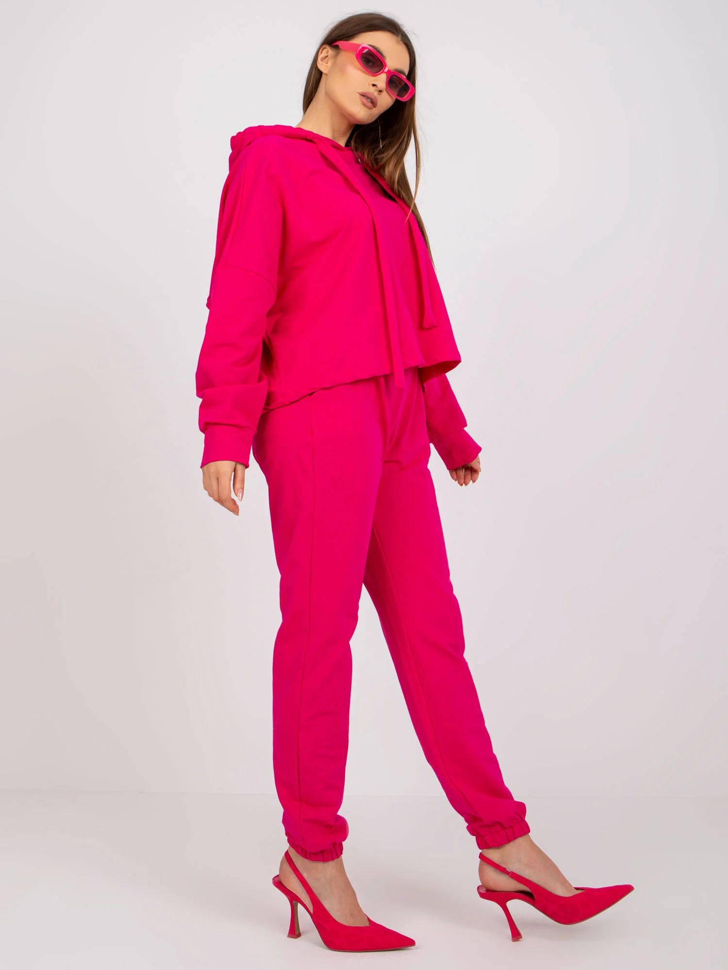 Compleu Dama Maneca lunga, Sport, RELEVANCE, Fucsia Casual - imagine 3