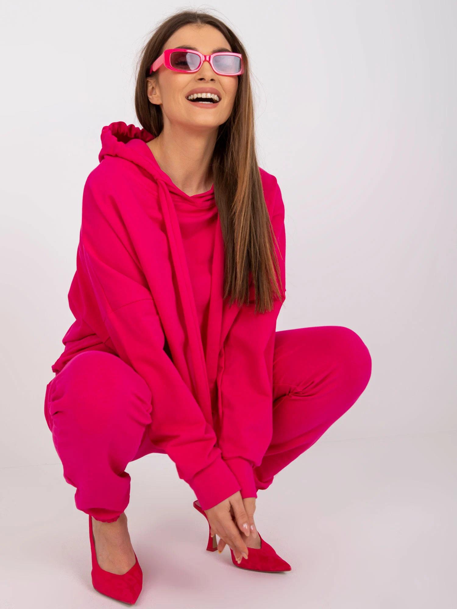 Compleu Dama Maneca lunga, Sport, RELEVANCE, Fucsia Casual - imagine 5