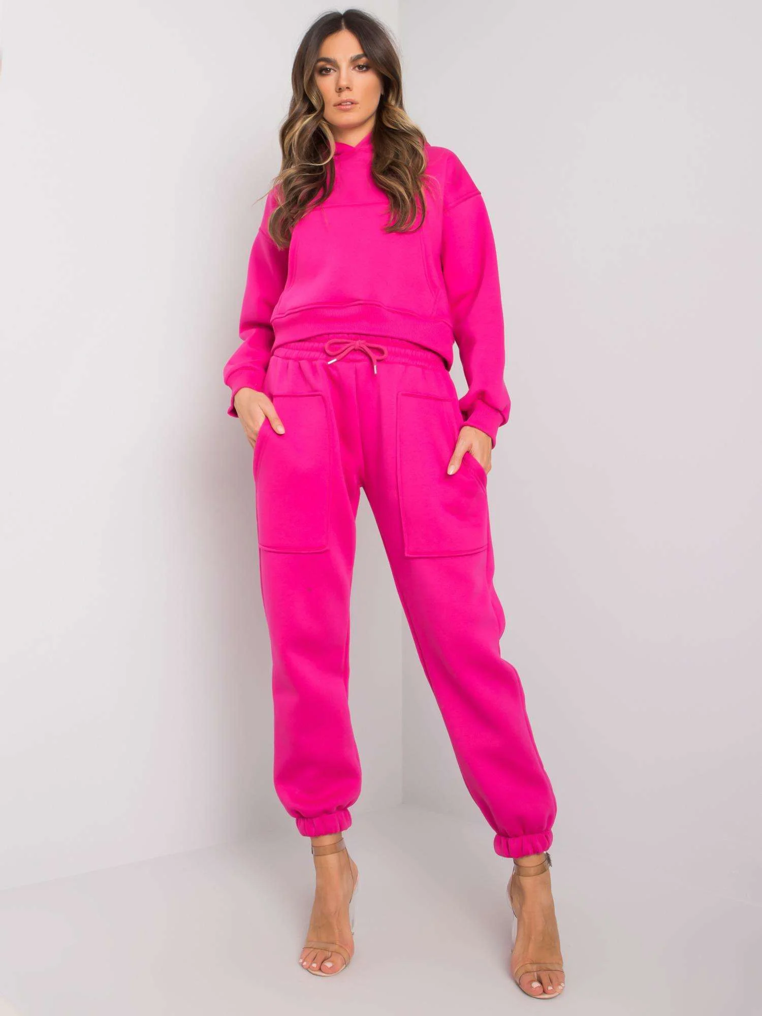 Compleu Dama Maneca lunga, Sport, ex moda, Fucsia Casual - imagine 5