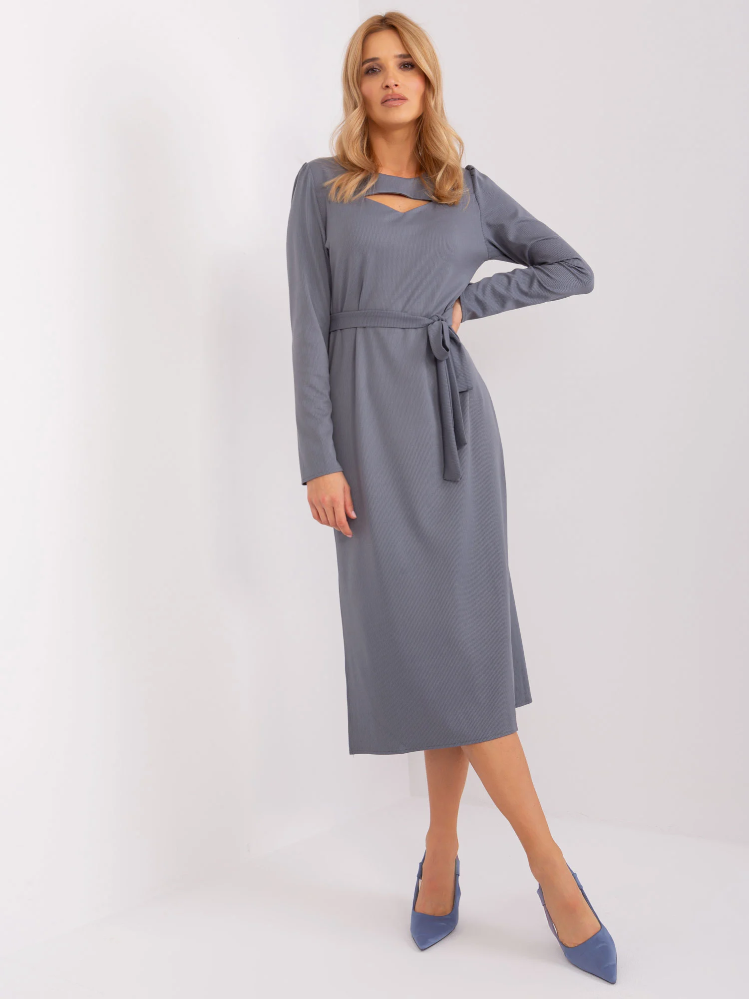 Rochie Dama Maxi, Dungi, LAKERTA, Grafit de Sarbatori - Image 3