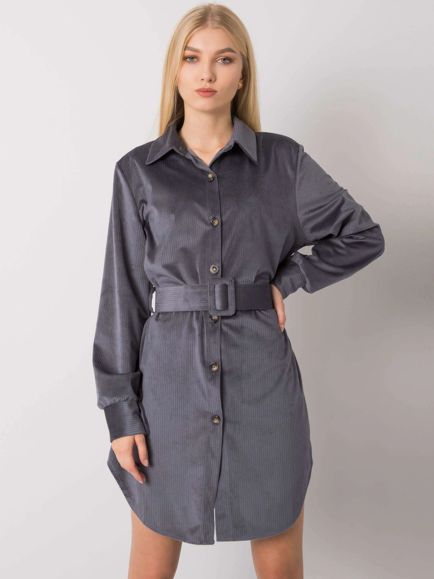 Rochie Dama Maxi, Rochie dreapta, ITALY MODA, Grafit Casual - Image 3