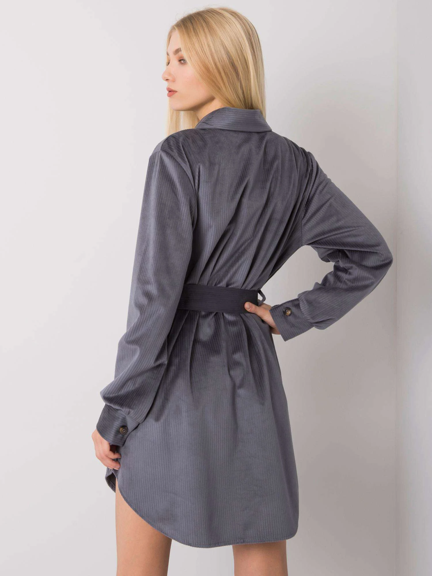 Rochie Dama Maxi, Rochie dreapta, ITALY MODA, Grafit Casual - Image 2