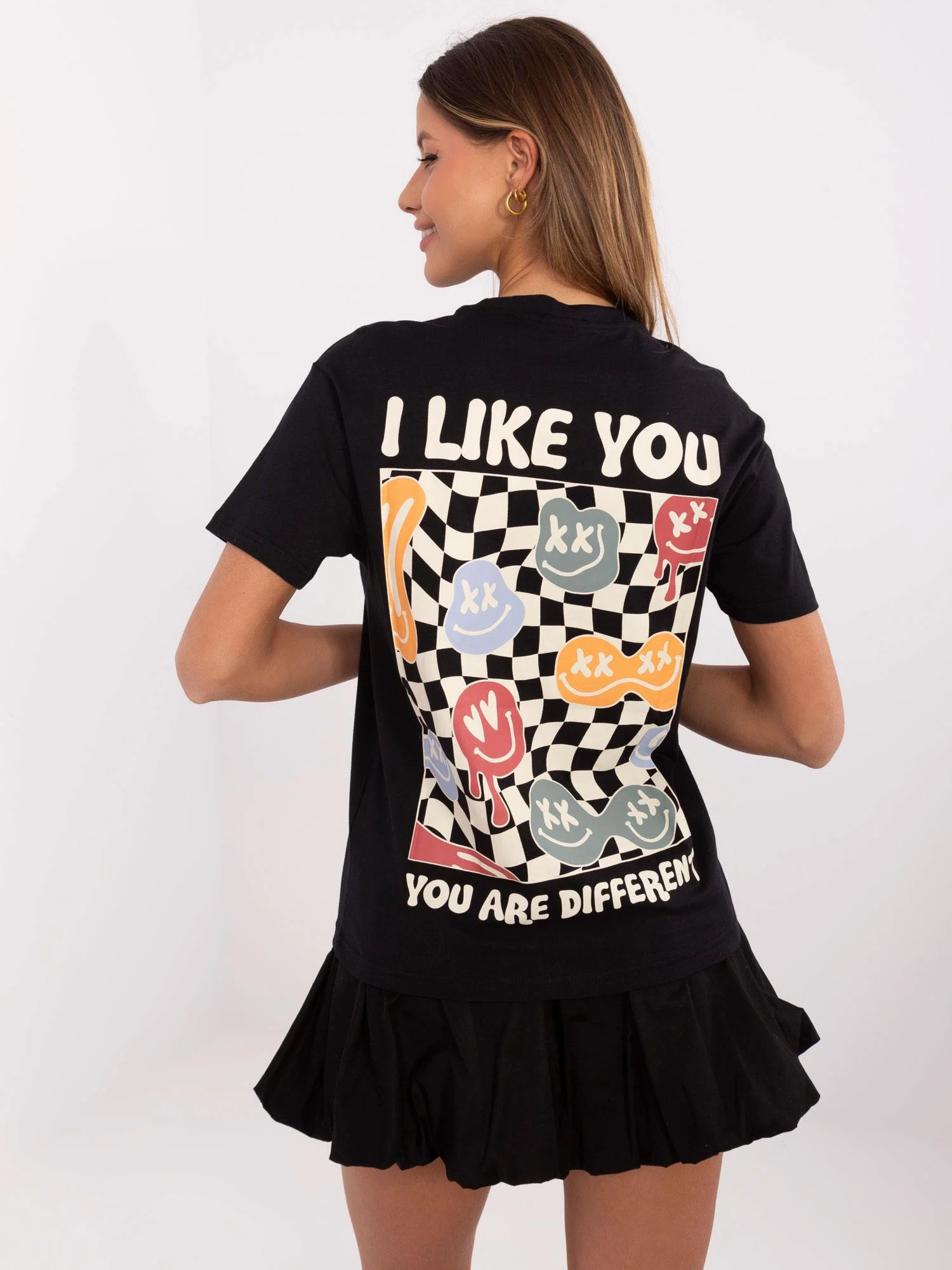 Tricou Dama Mini, Decolteu rotund, Sublevel, Grafit Casual - imagine 3