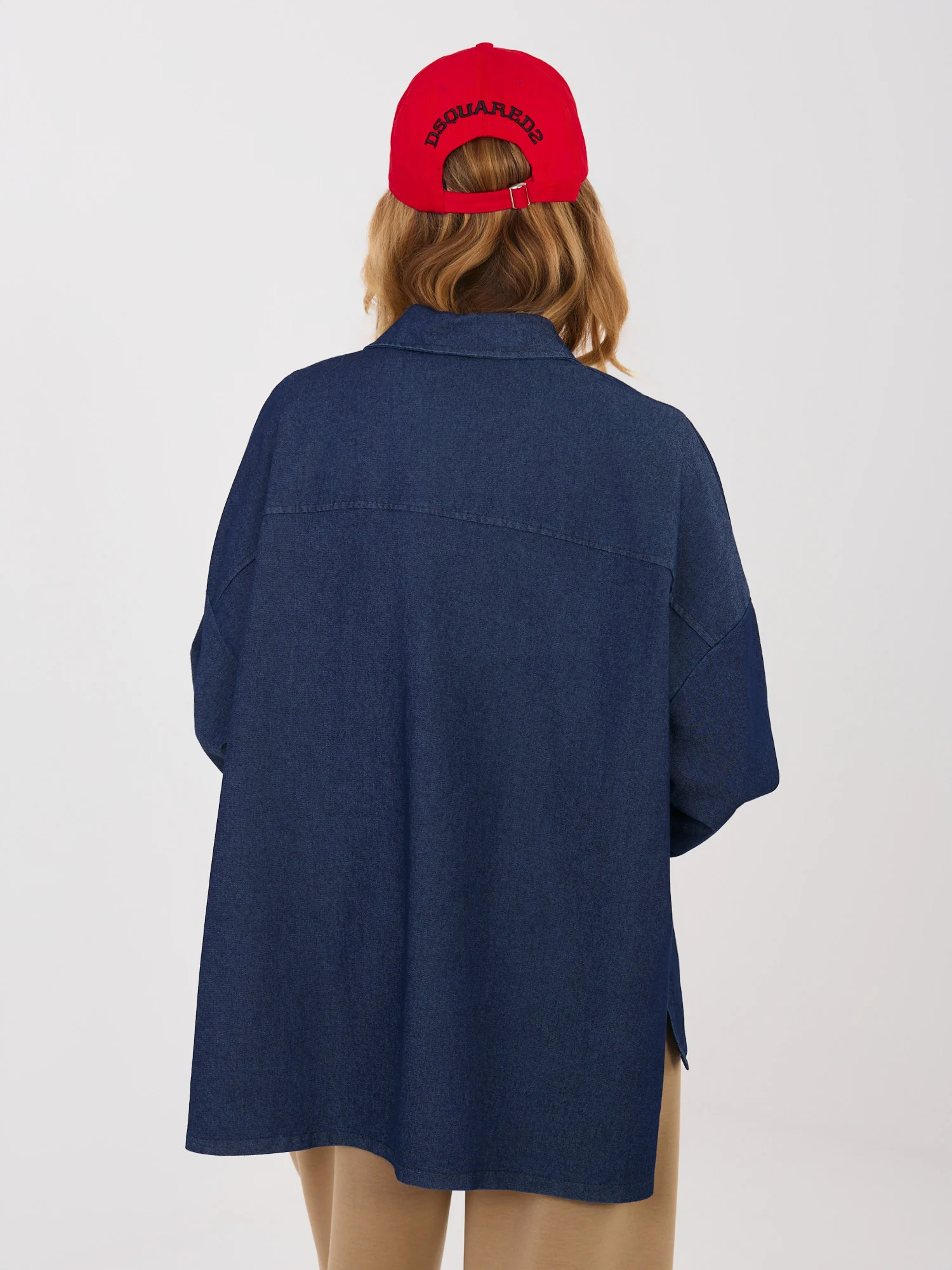 Camasa Dama Maneca lunga, Decolteu cu guler, ITALY MODA, Bleumarin Casual - imagine 2