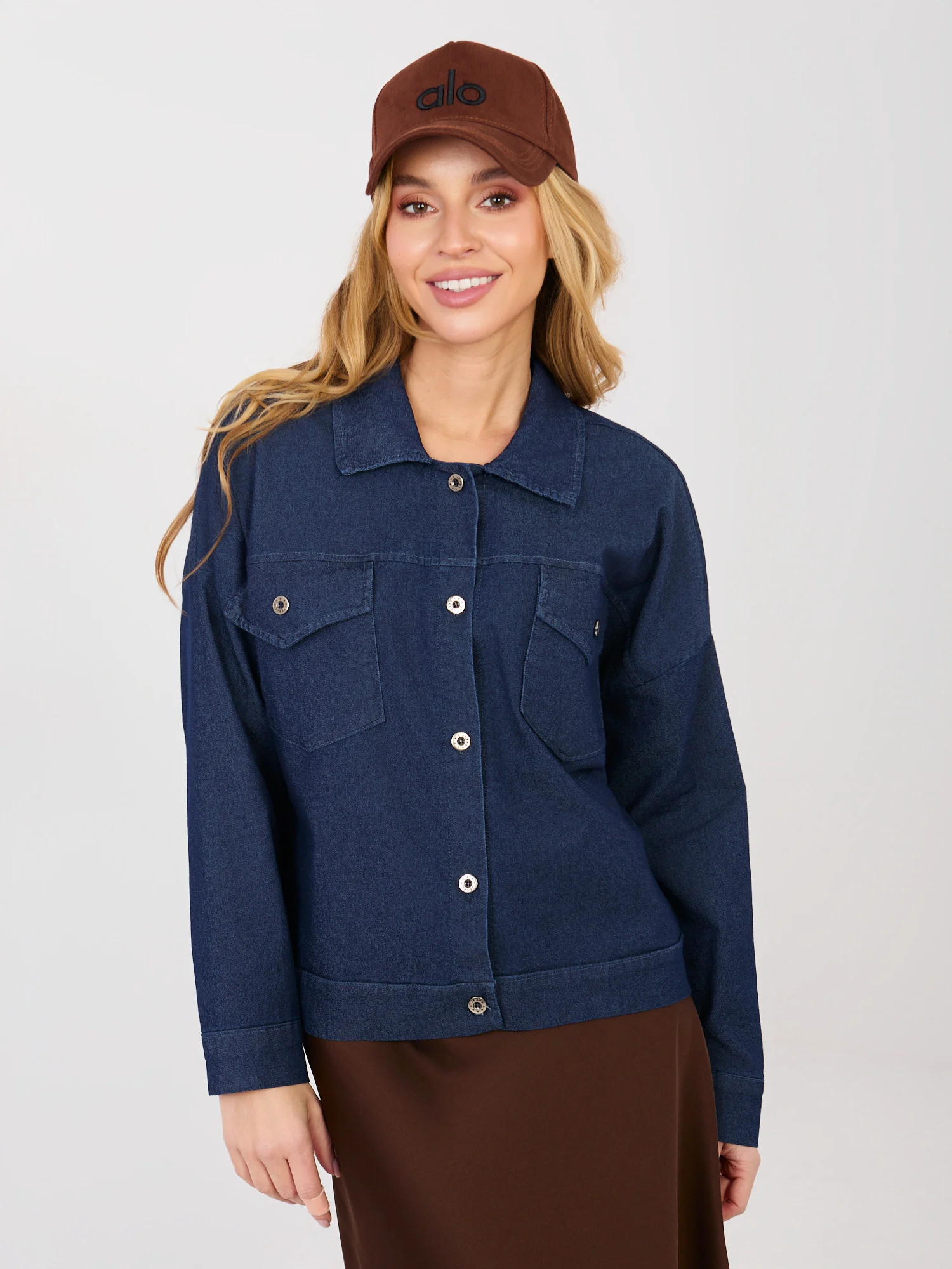 Jacheta Dama Maneca lunga, Guler inalt, RUE PARIS, Bleumarin Casual - imagine 6