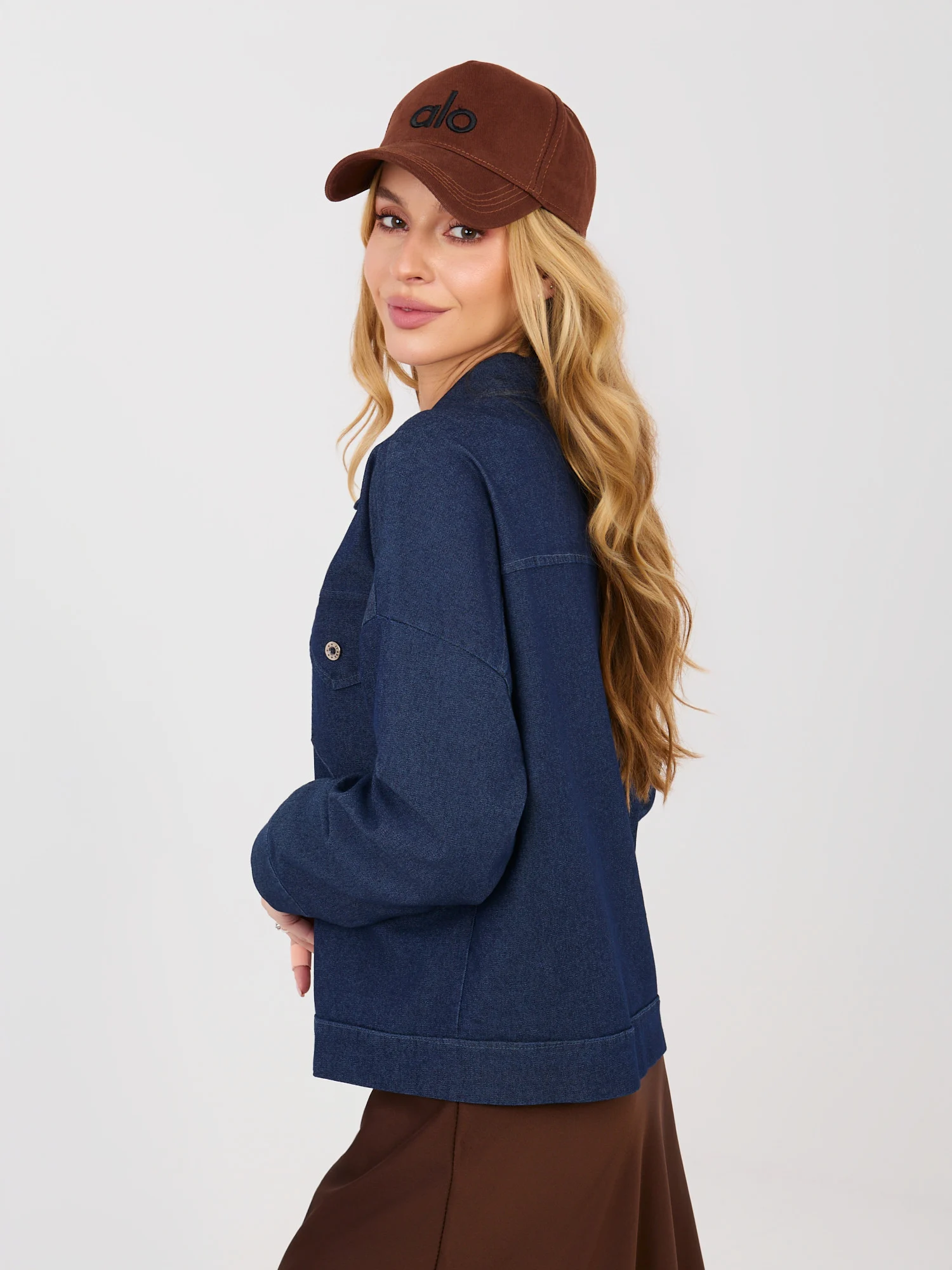Jacheta Dama Maneca lunga, Guler inalt, RUE PARIS, Bleumarin Casual - imagine 4