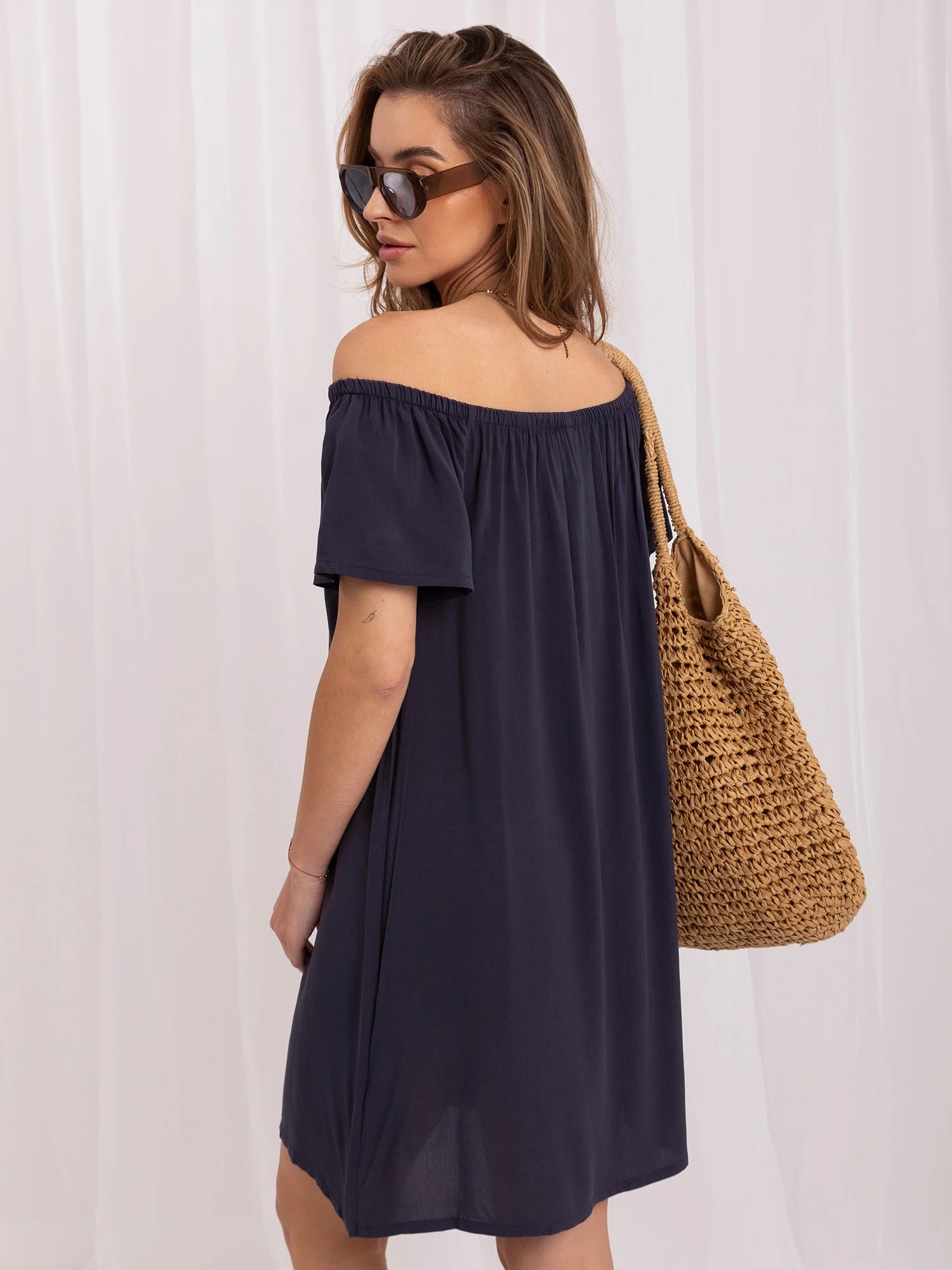 Rochie Dama Mini, Oversize, Sublevel, Bleumarin de Vara - imagine 5